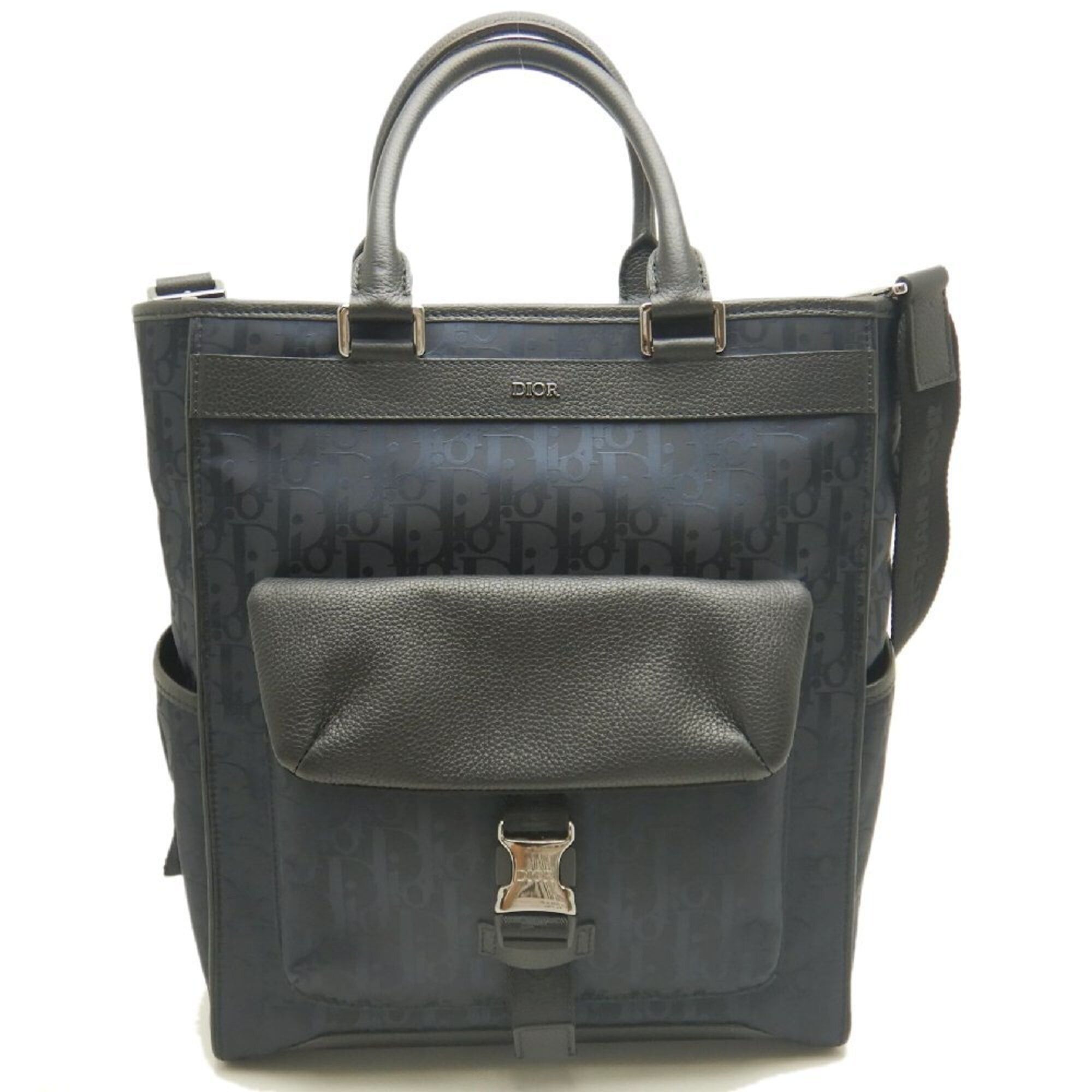Dior Christian Dior Dior Oblique Explorer 2-Way Tote Bag, Nylon, Navy, Women's, 253828 Size ONE SIZE - 2 Thumbnail