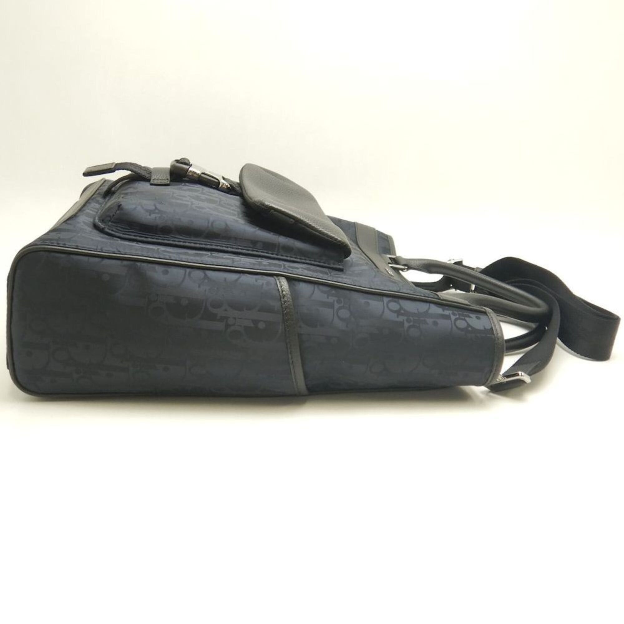 Dior Christian Dior Dior Oblique Explorer 2-Way Tote Bag, Nylon, Navy, Women's, 253828 Size ONE SIZE - 7 Thumbnail
