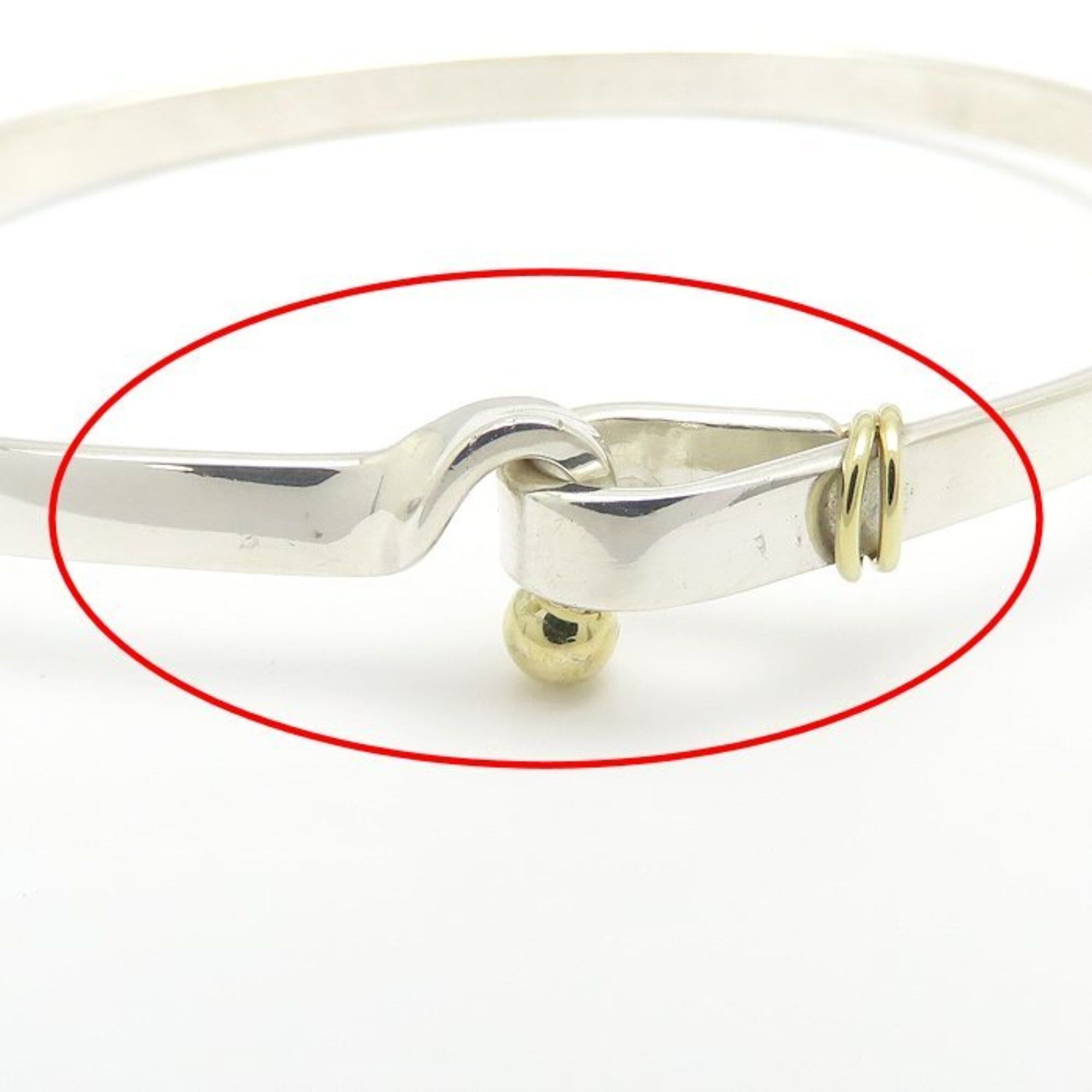 Tiffany & Co. TIFFANY&Co. Tiffany Hook & Eye Bangle SV925 x 18K Yellow Gold Women's 295559 Size ONE SIZE - 6 Thumbnail