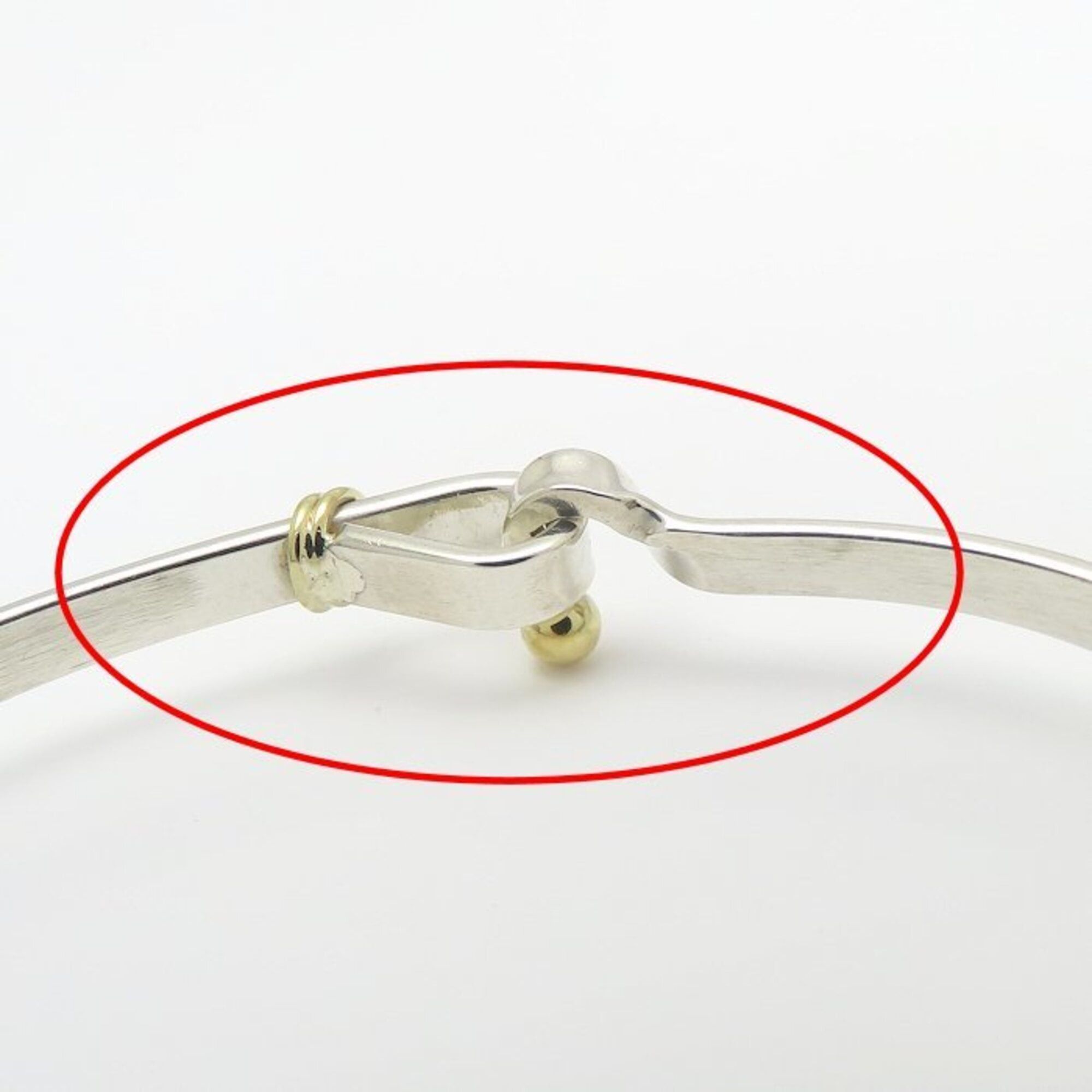 Tiffany & Co. TIFFANY&Co. Tiffany Hook & Eye Bangle SV925 x 18K Yellow Gold Women's 295559 Size ONE SIZE - 5 Thumbnail