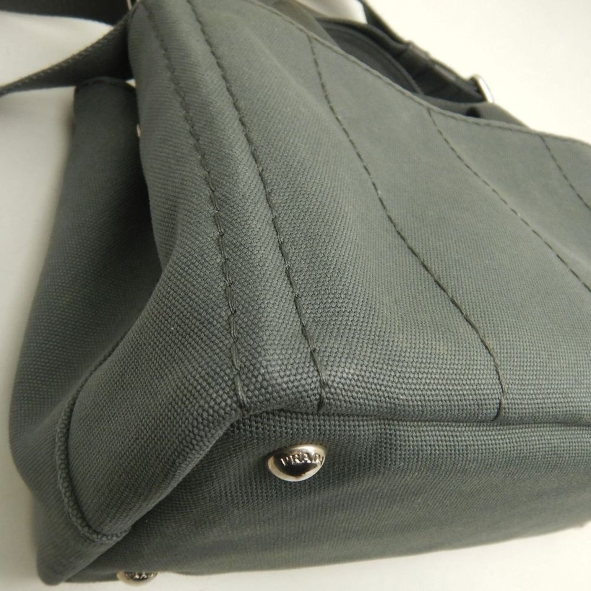 Prada PRADA Canapa 1BG439 Tote Bag, Canvas, ARDESIA, Women's, 253841 Size ONE SIZE - 15 Thumbnail