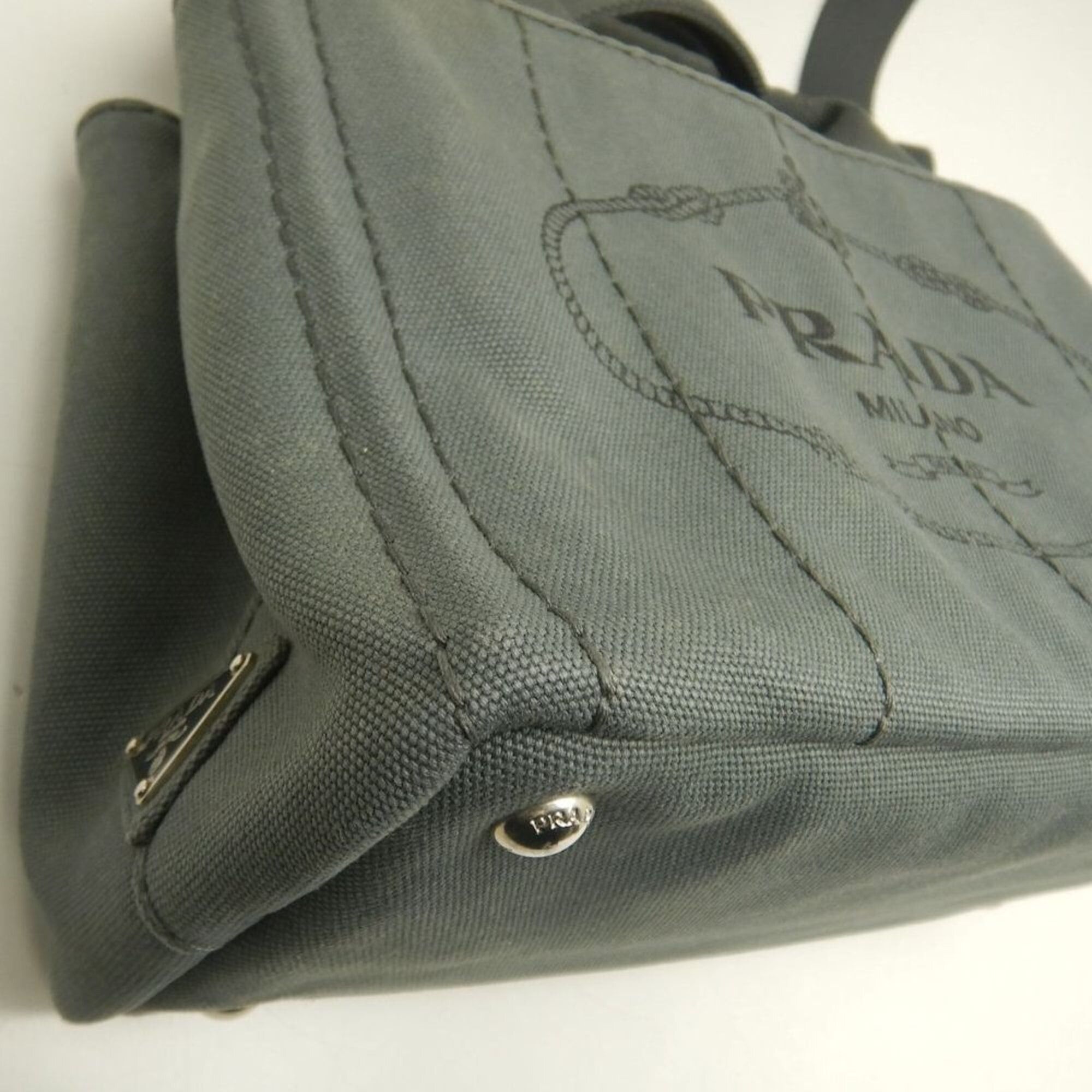 Prada PRADA Canapa 1BG439 Tote Bag, Canvas, ARDESIA, Women's, 253841 Size ONE SIZE - 13 Thumbnail