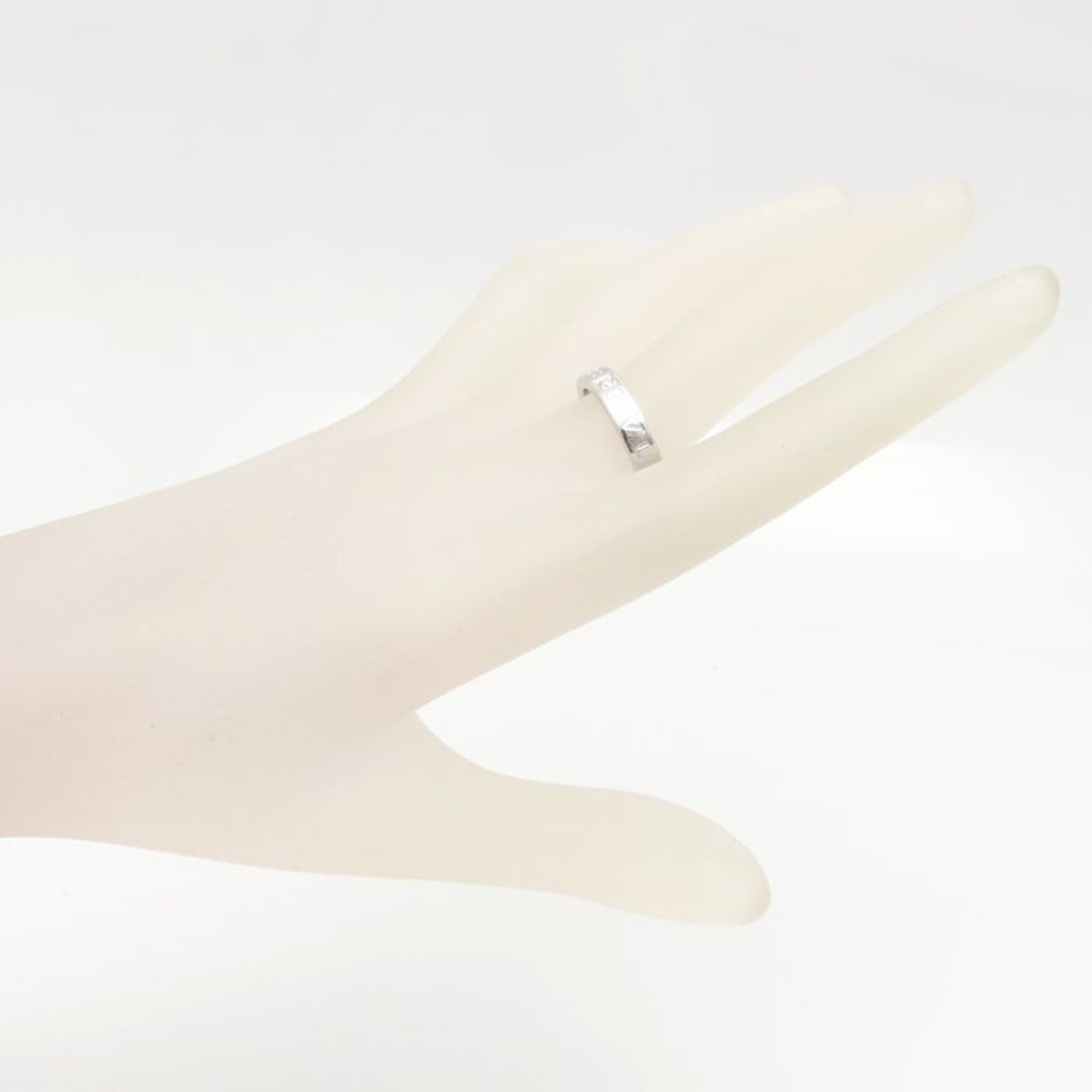 Bvlgari BVLGARI Bulgari Double Logo Ring, 1P Diamond, 18K White Gold, Men's, 295540 Size ONE SIZE - 9 Thumbnail