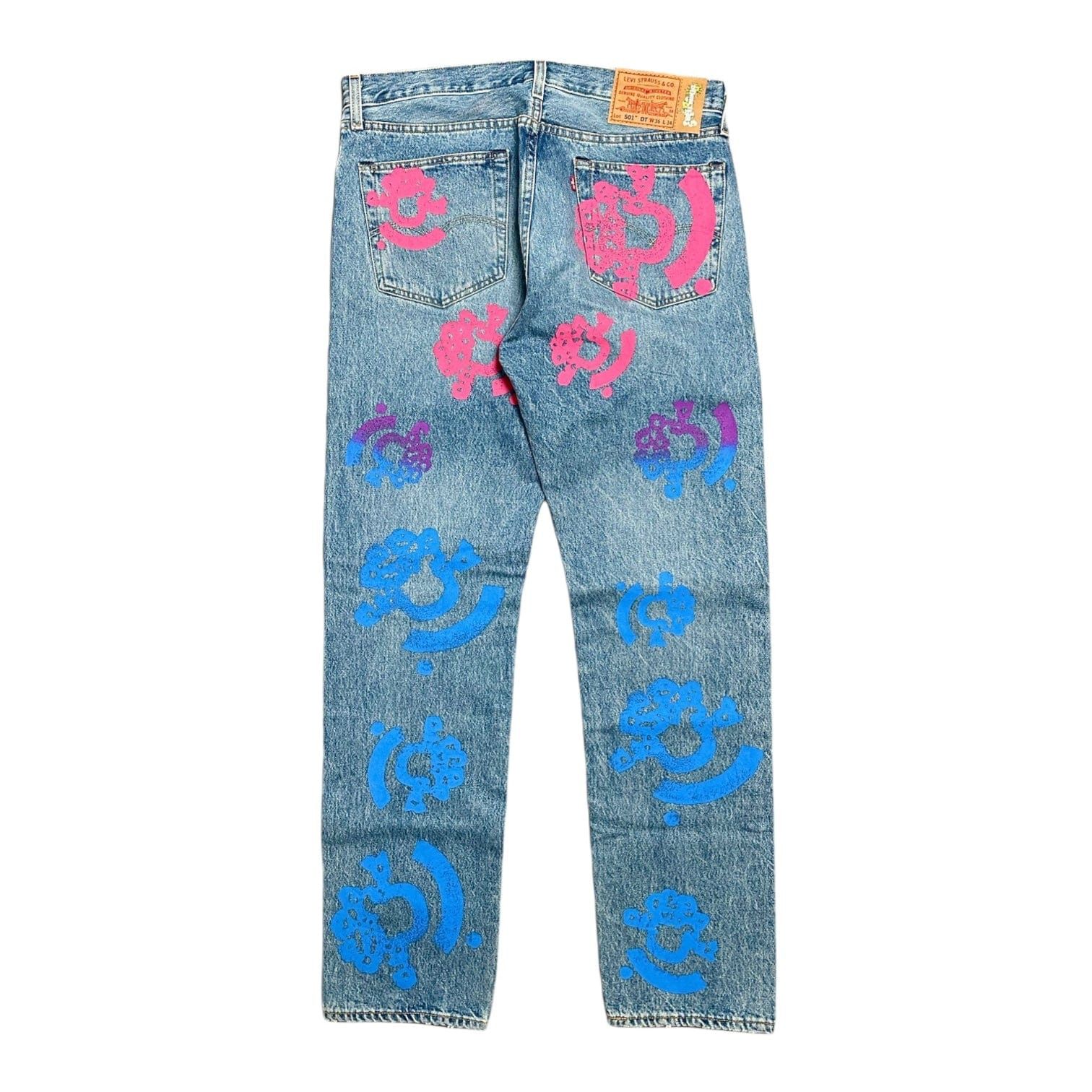 DENIM TEARS x Bstroy Cotton Wreath Jeans Light Wash Indigo Size US 34 / EU 50 - 2 Thumbnail