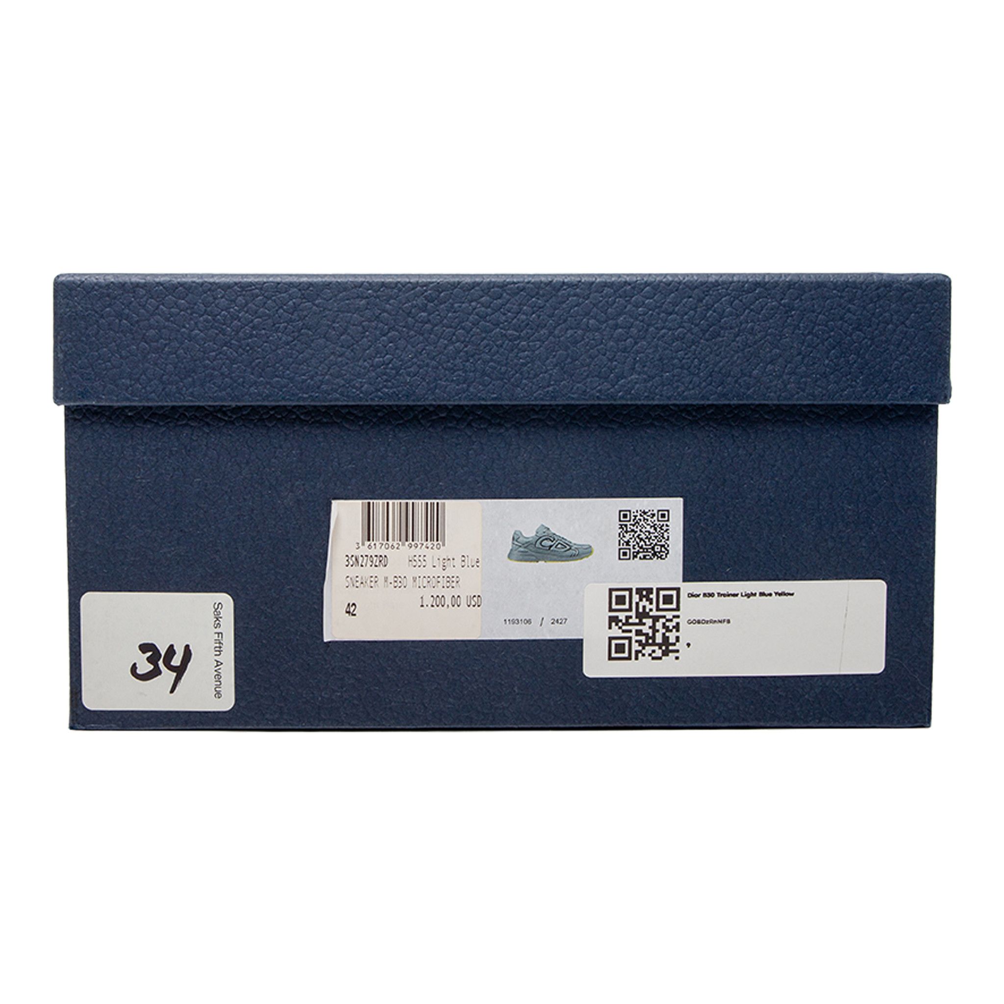 Dior Dior B30 Trainer Light Blue Yellow Size US 9 / EU 42 - 8 Thumbnail