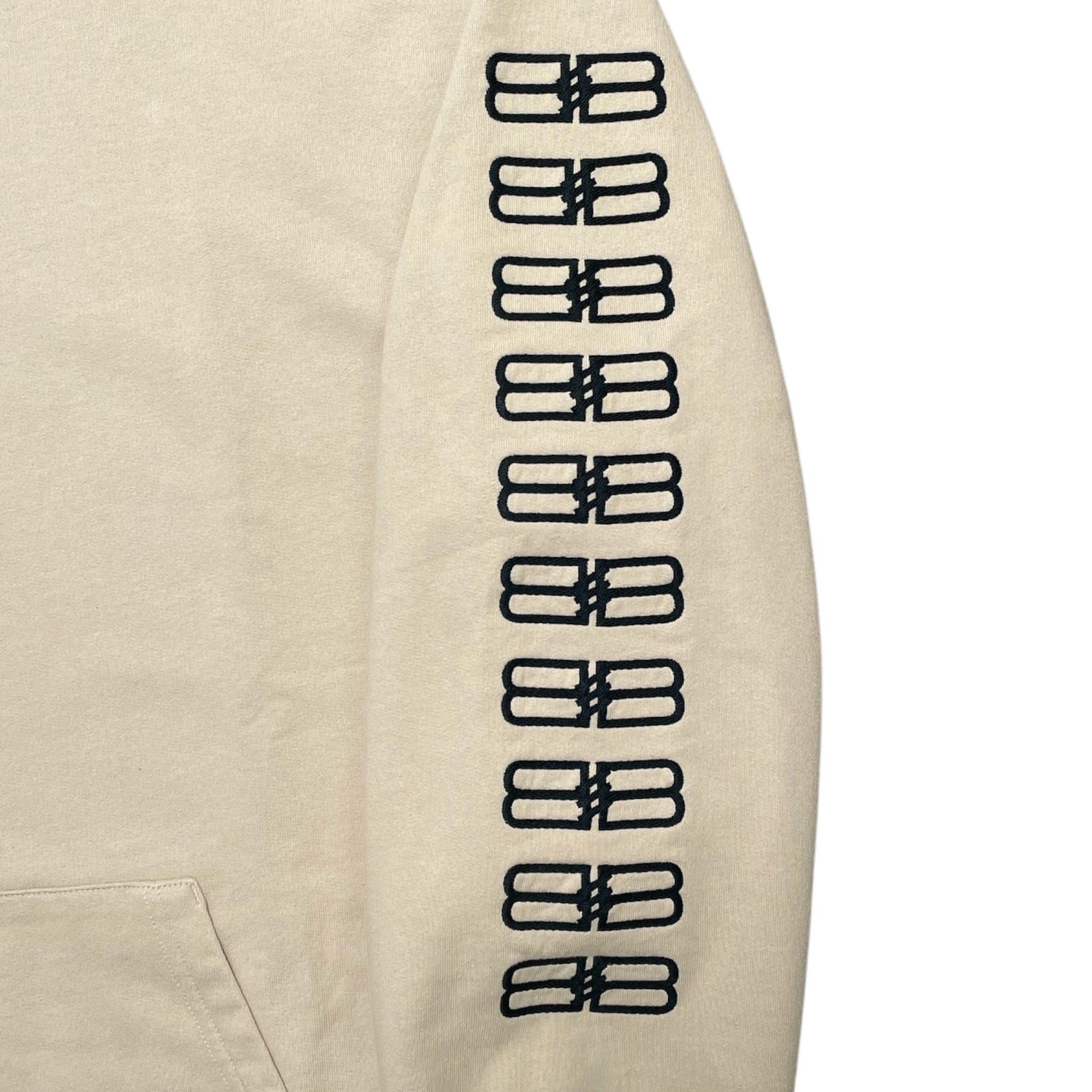 Balenciaga BB Paris Icon Embroidered Hooded Sweatshirt Beige Size US S / EU 44-46 / 1 - 3 Thumbnail