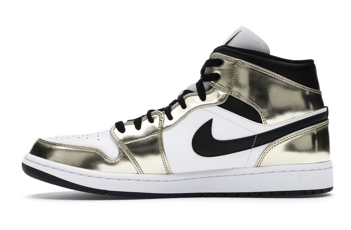 Nike 1 Mid Metallic Gold Black White Size US 12 / EU 45 - 2 Thumbnail