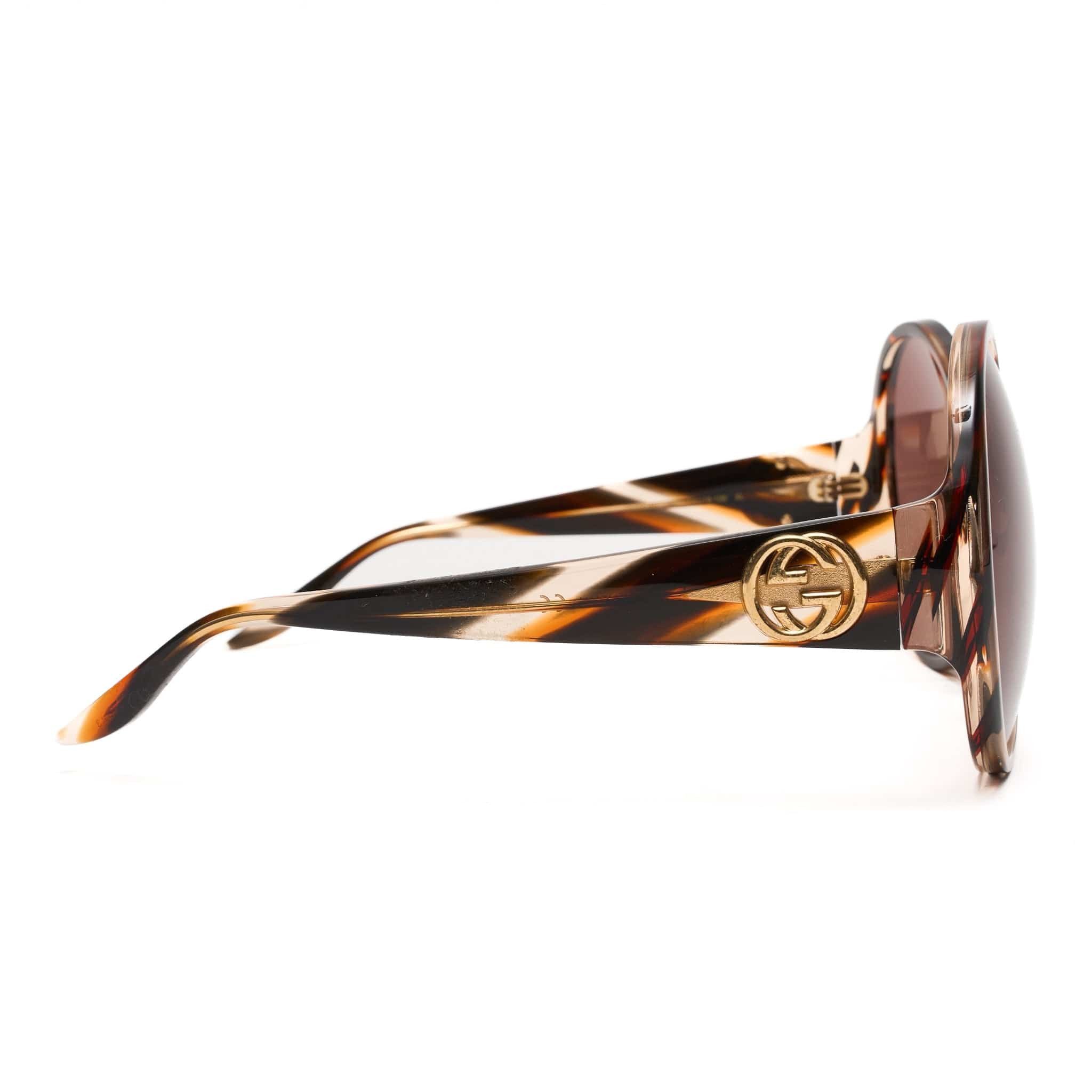 Gucci Circle Havana Sunglasses Brown Size ONE SIZE - 2 Thumbnail