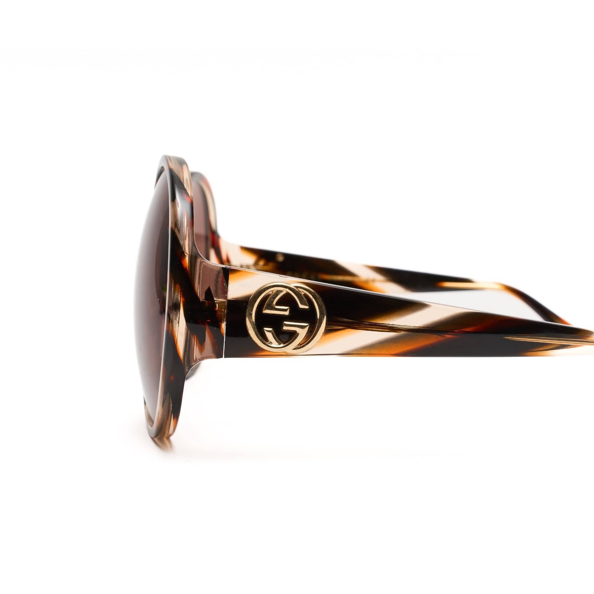 Gucci Circle Havana Sunglasses Brown Size ONE SIZE - 8 Thumbnail