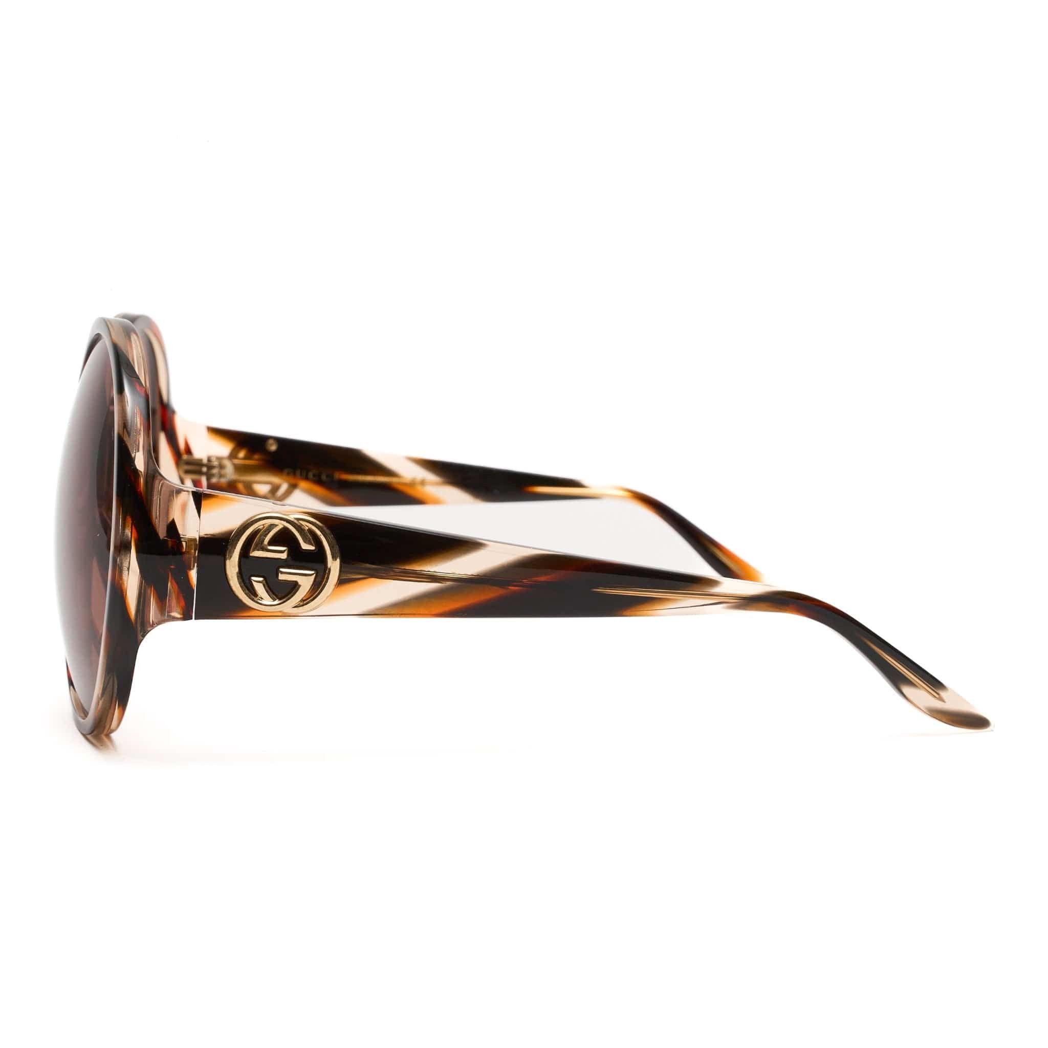 Gucci Circle Havana Sunglasses Brown Size ONE SIZE - 4 Thumbnail