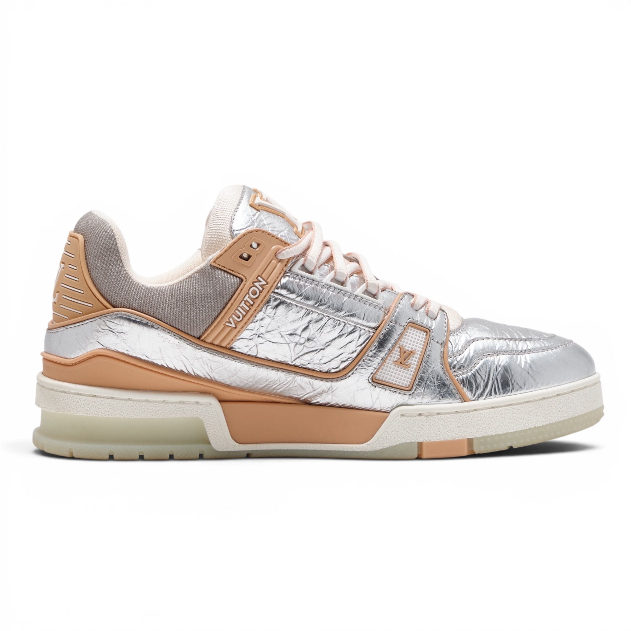 Louis Vuitton LV Trainer Low Metallic Beige Size US 7 / EU 40 - 4 Thumbnail