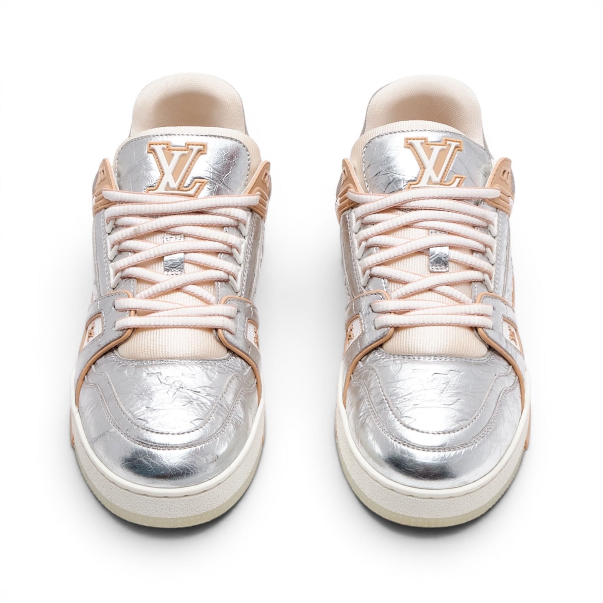 Louis Vuitton LV Trainer Low Metallic Beige Size US 7 / EU 40 - 5 Thumbnail