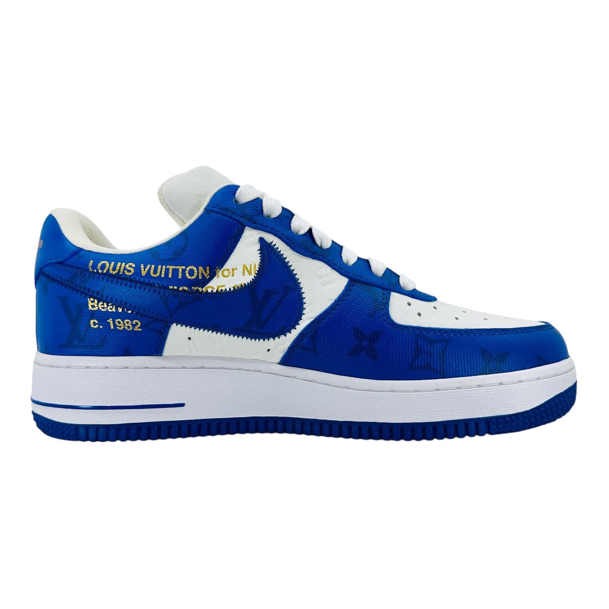 Louis Vuitton Nike Air Force 1 Low By Virgil Abloh White Royal Size US 6.5 / EU 39-40 - 4 Thumbnail