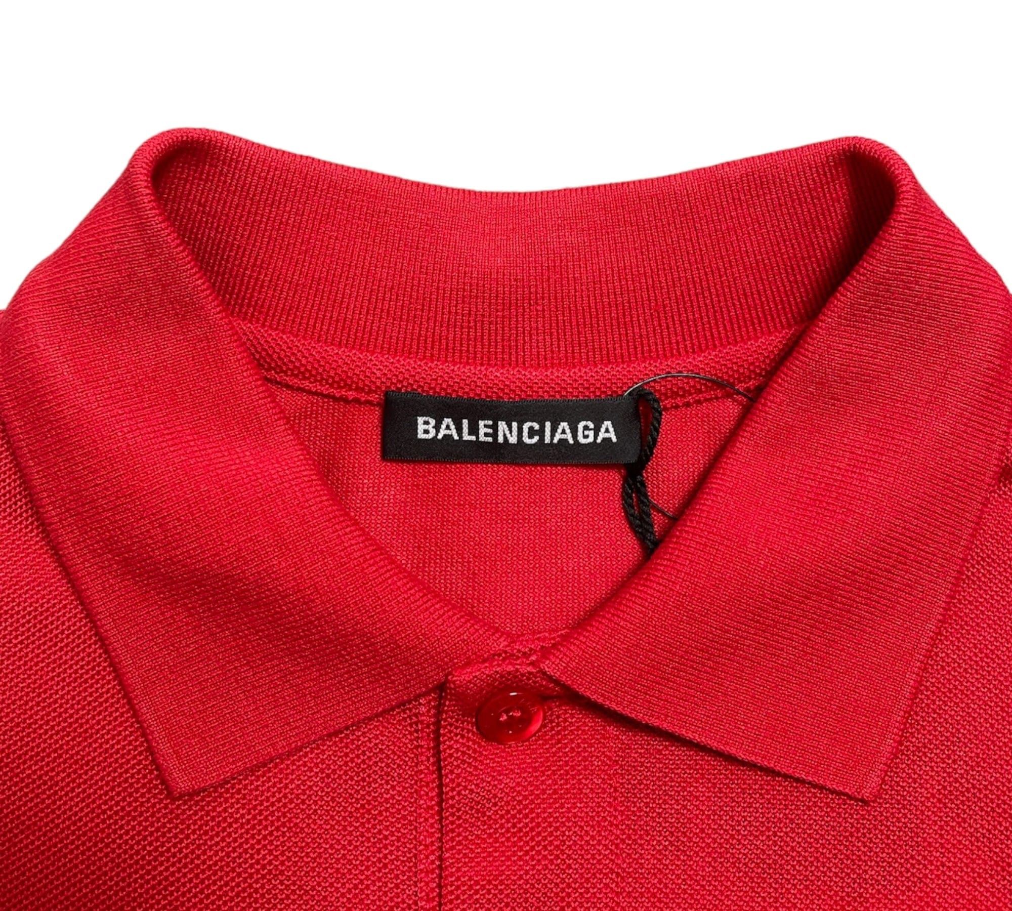 Balenciaga Balencaiga Logo Embroidered Polo Tee Shirt Red Size US XS / EU 42 / 0 - 3 Thumbnail