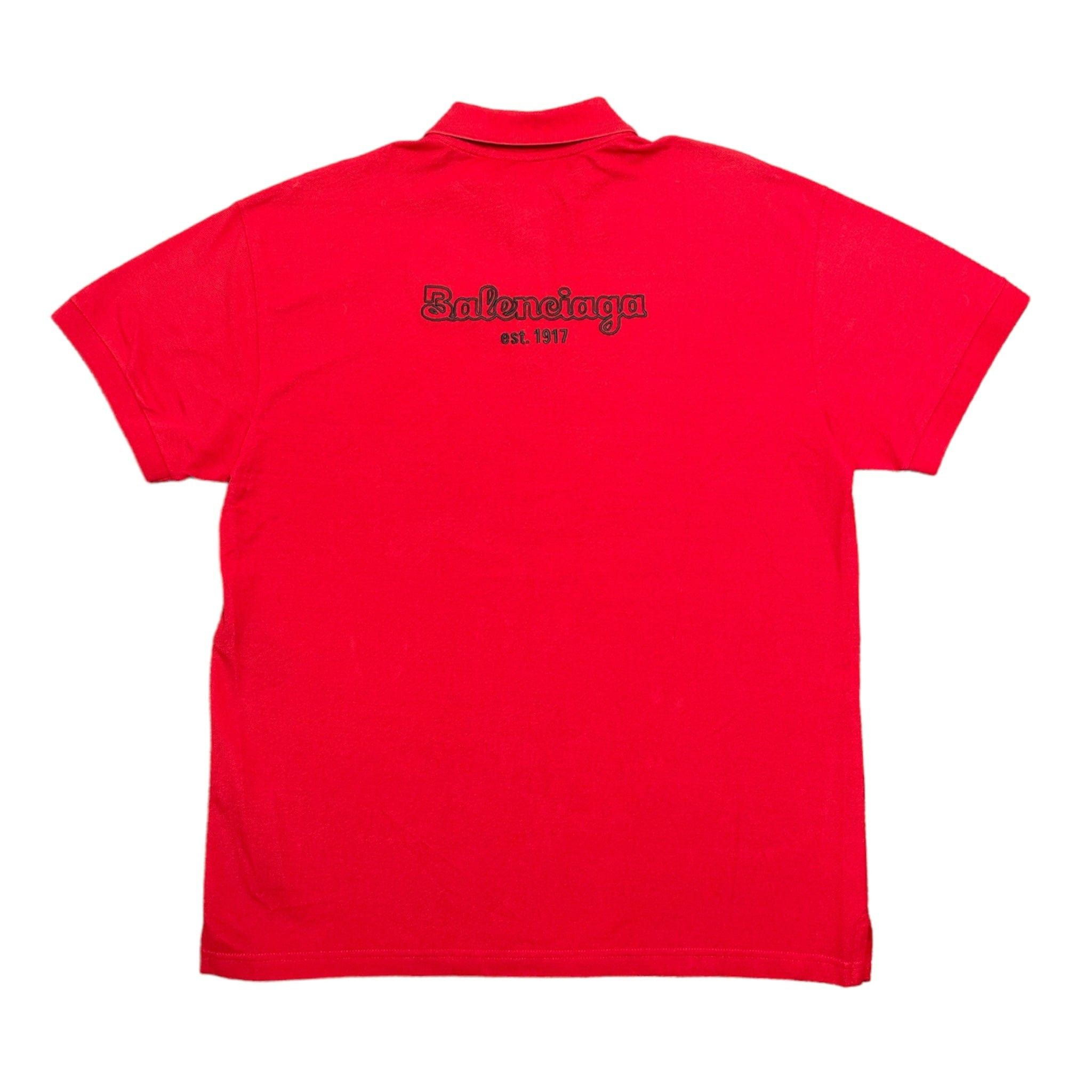 Balenciaga Balencaiga Logo Embroidered Polo Tee Shirt Red Size US XS / EU 42 / 0 - 2 Thumbnail