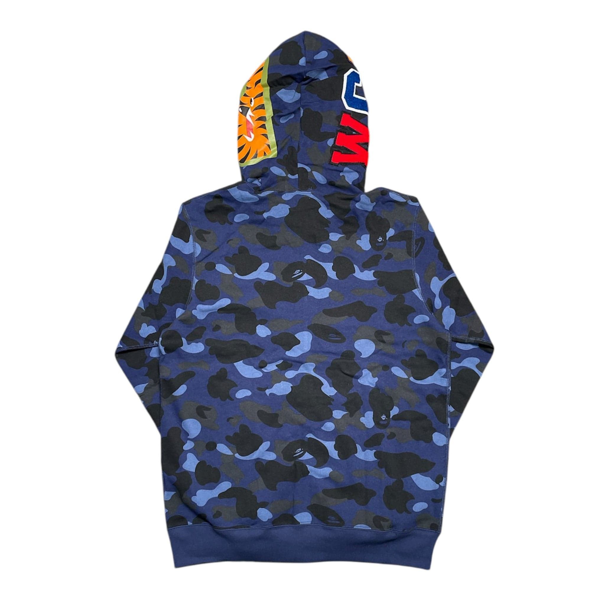 Bape Shark Full Zip Up Hooded Sweatshirt Color Camo Navy Blue Size US L / EU 52-54 / 3 - 2 Thumbnail