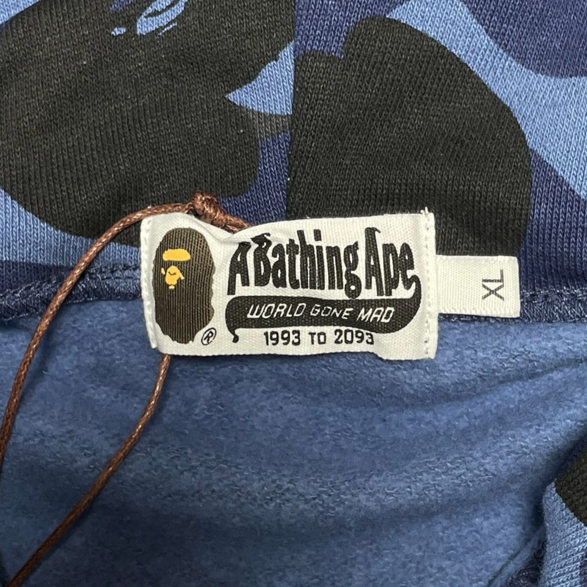 Bape Shark Full Zip Up Hooded Sweatshirt Color Camo Navy Blue Size US L / EU 52-54 / 3 - 3 Thumbnail