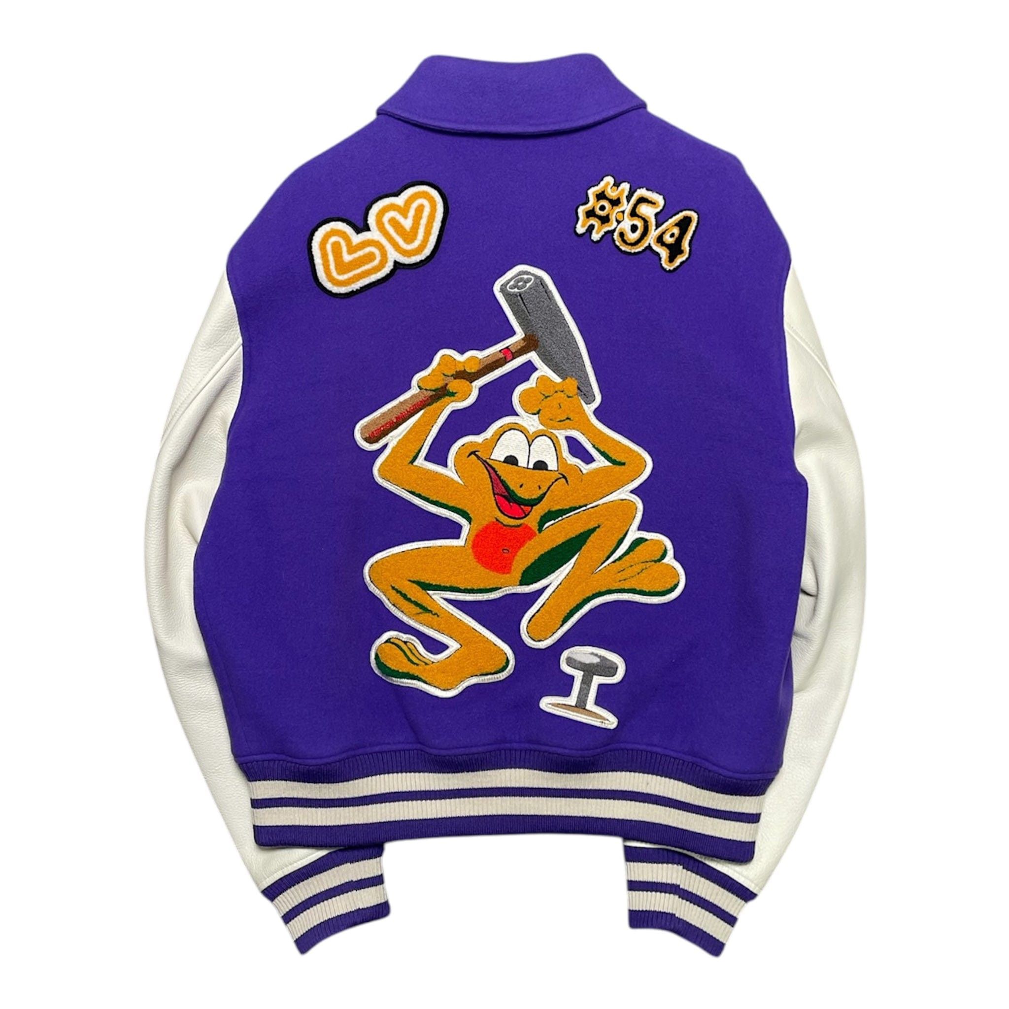 Louis Vuitton Virgil Multi Patch Leather Varsity Jacket Purple Multi Size US XL / EU 56 / 4 - 2 Thumbnail