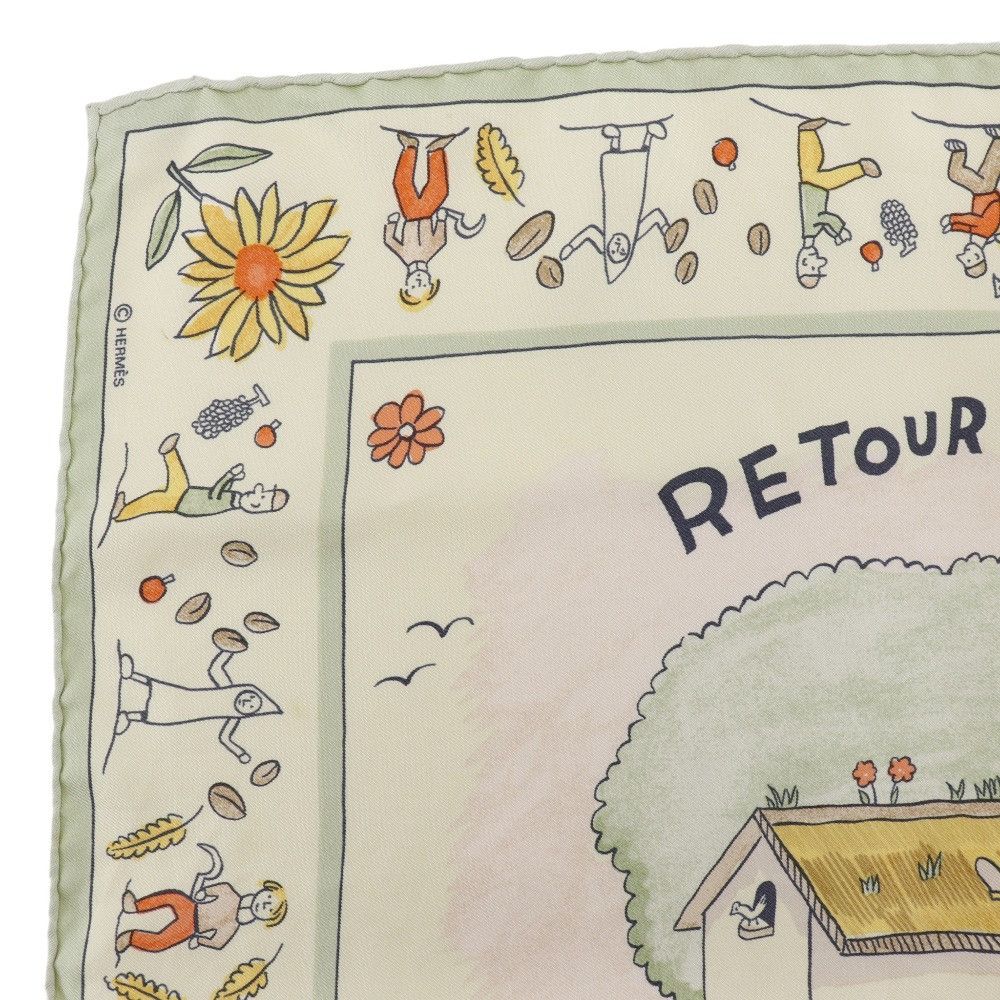 Hermes Hermes Hermes Retour a la Terre Silk Scarf Textile Scarf DUTY FREE for USA Size ONE SIZE - 2 Thumbnail