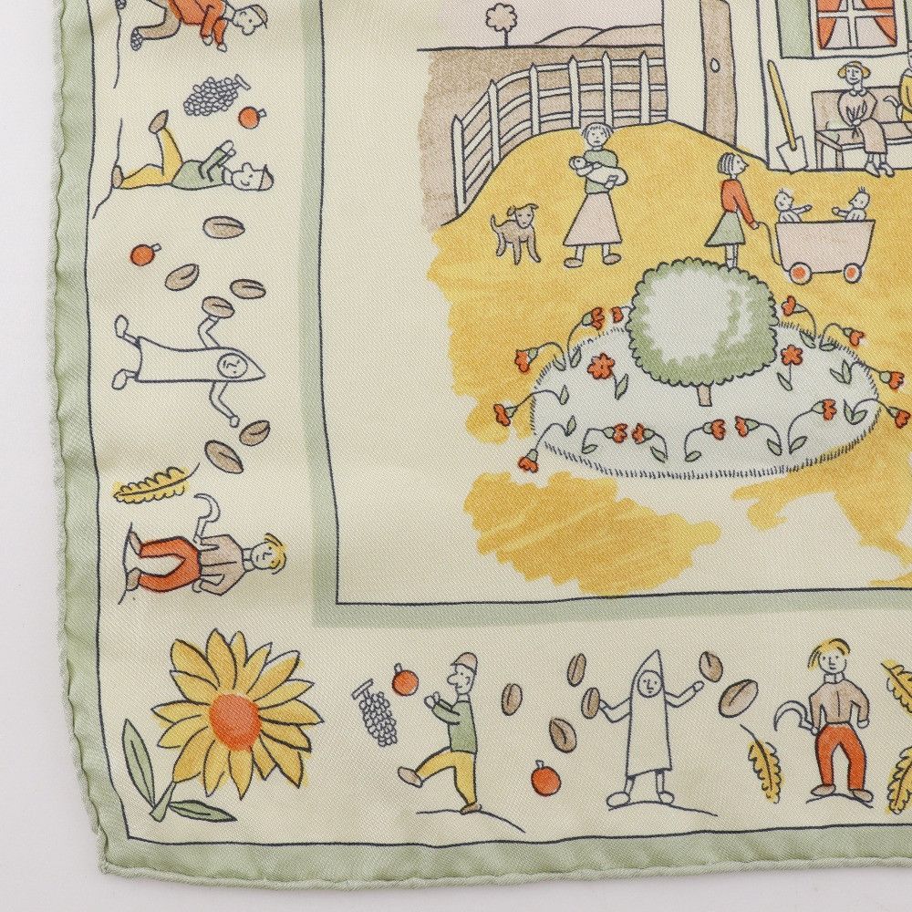 Hermes Hermes Hermes Retour a la Terre Silk Scarf Textile Scarf DUTY FREE for USA Size ONE SIZE - 4 Thumbnail