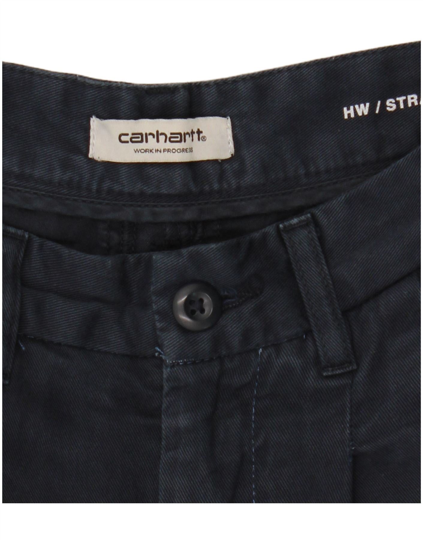 Carhartt Womens Pegged Chino Trousers W26 L28 Navy Blue Size 42" / US 20 - 3 Thumbnail