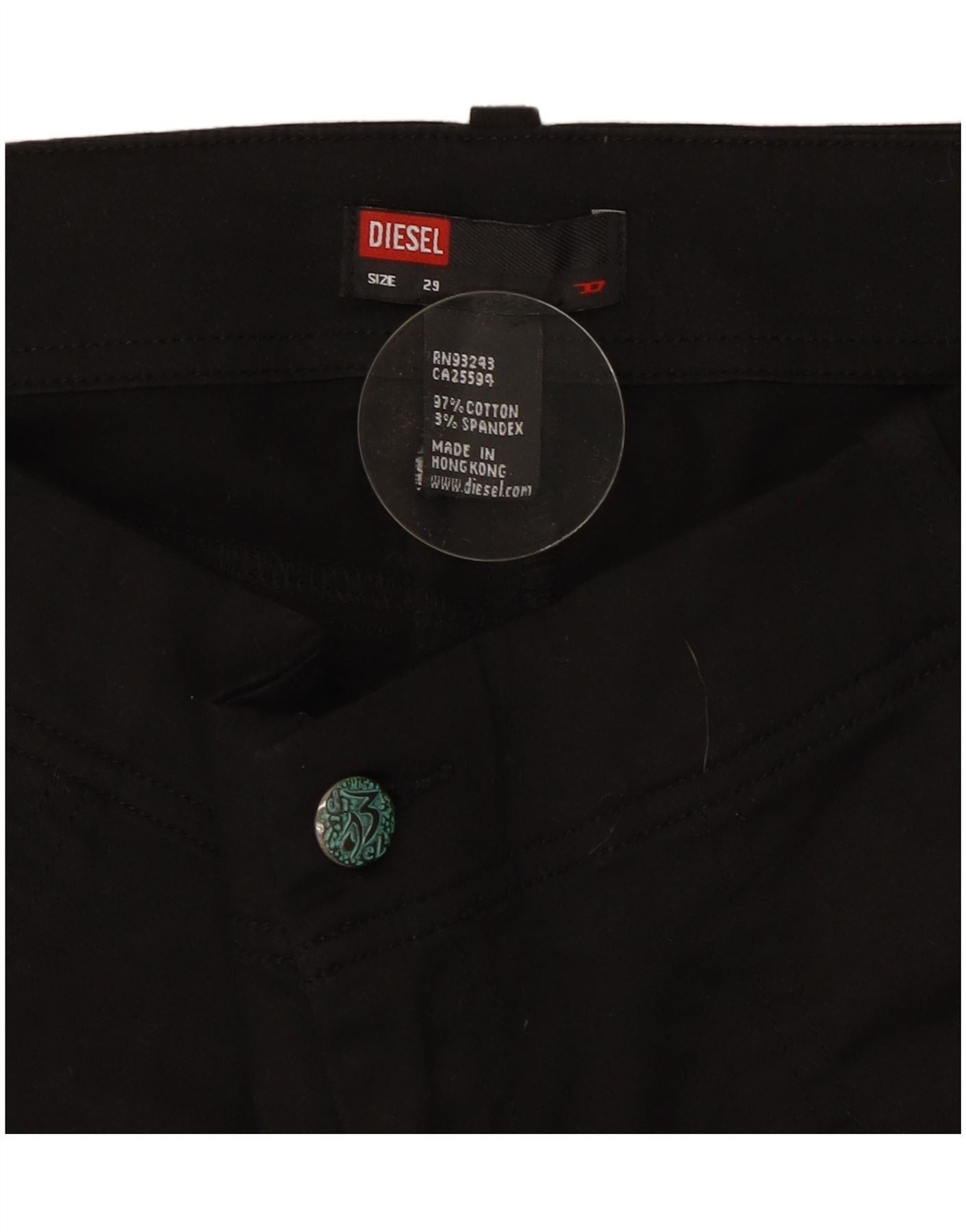 Diesel Womens Slim Casual Trousers W29 L33 Black Cotton Size 42" / US 20 - 3 Thumbnail