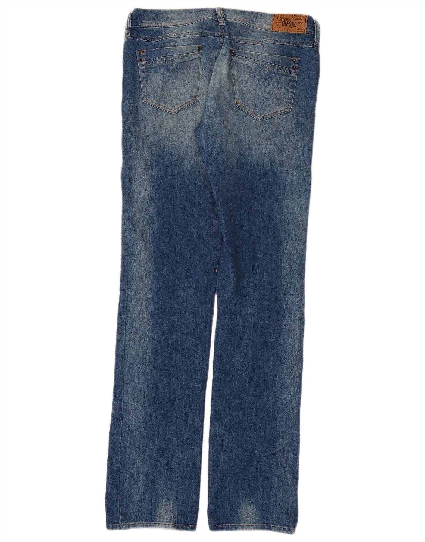 Diesel Womens Ronhoir Regular Bootcut Jeans W32 L34 Blue Cotton Size 24" / US 00 / IT 34 - 2 Thumbnail