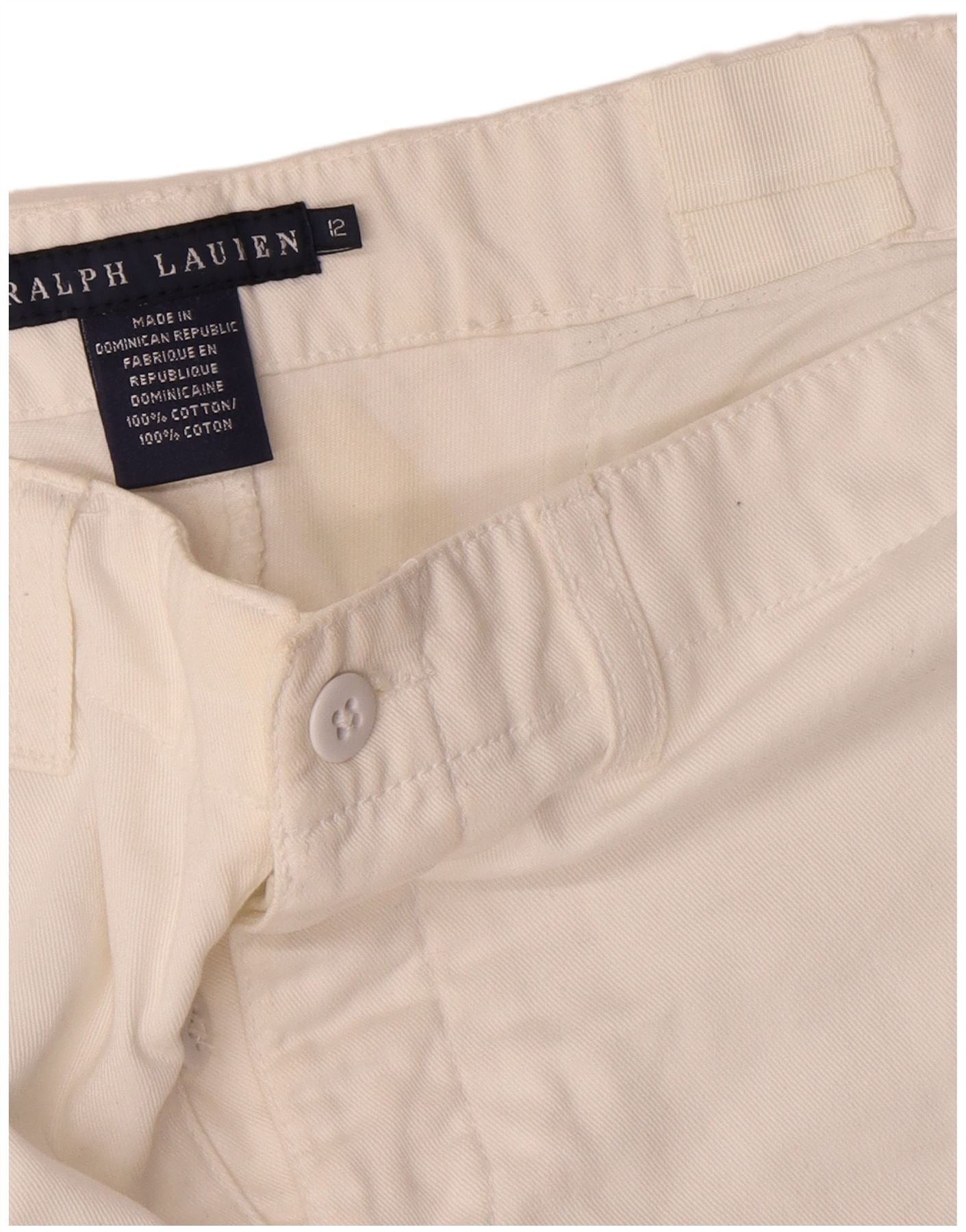 Ralph Lauren Womens Straight Chino Trousers US 12 Large W36 L30 White Size 30" / US 8 / IT 44 - 5 Thumbnail