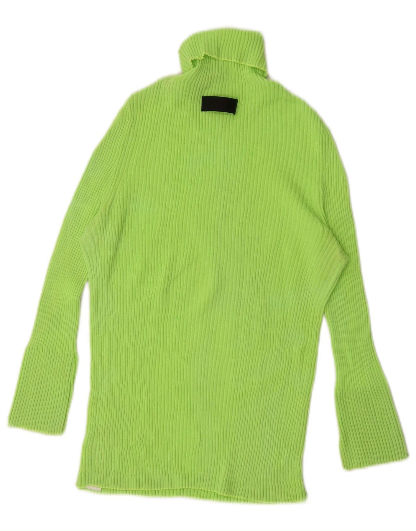Diesel Womens 3/4 Sleeve Roll Neck Jumper Sweater UK 10 Small Green Size M / US 6-8 / IT 42-44 - 2 Thumbnail