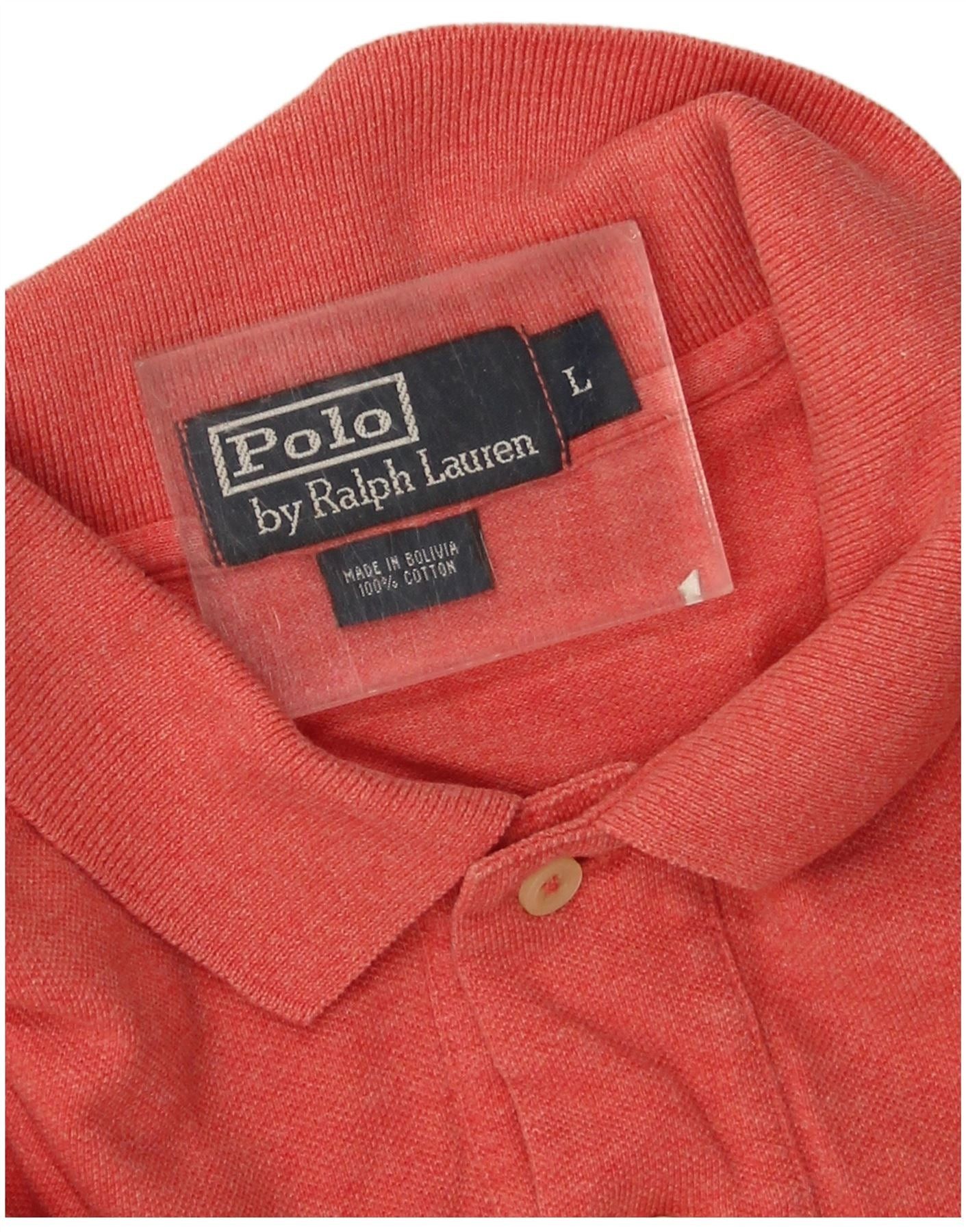Polo Ralph Lauren Mens Polo Shirt Large Red Cotton Size US XXL / EU 58 / 5 - 3 Thumbnail
