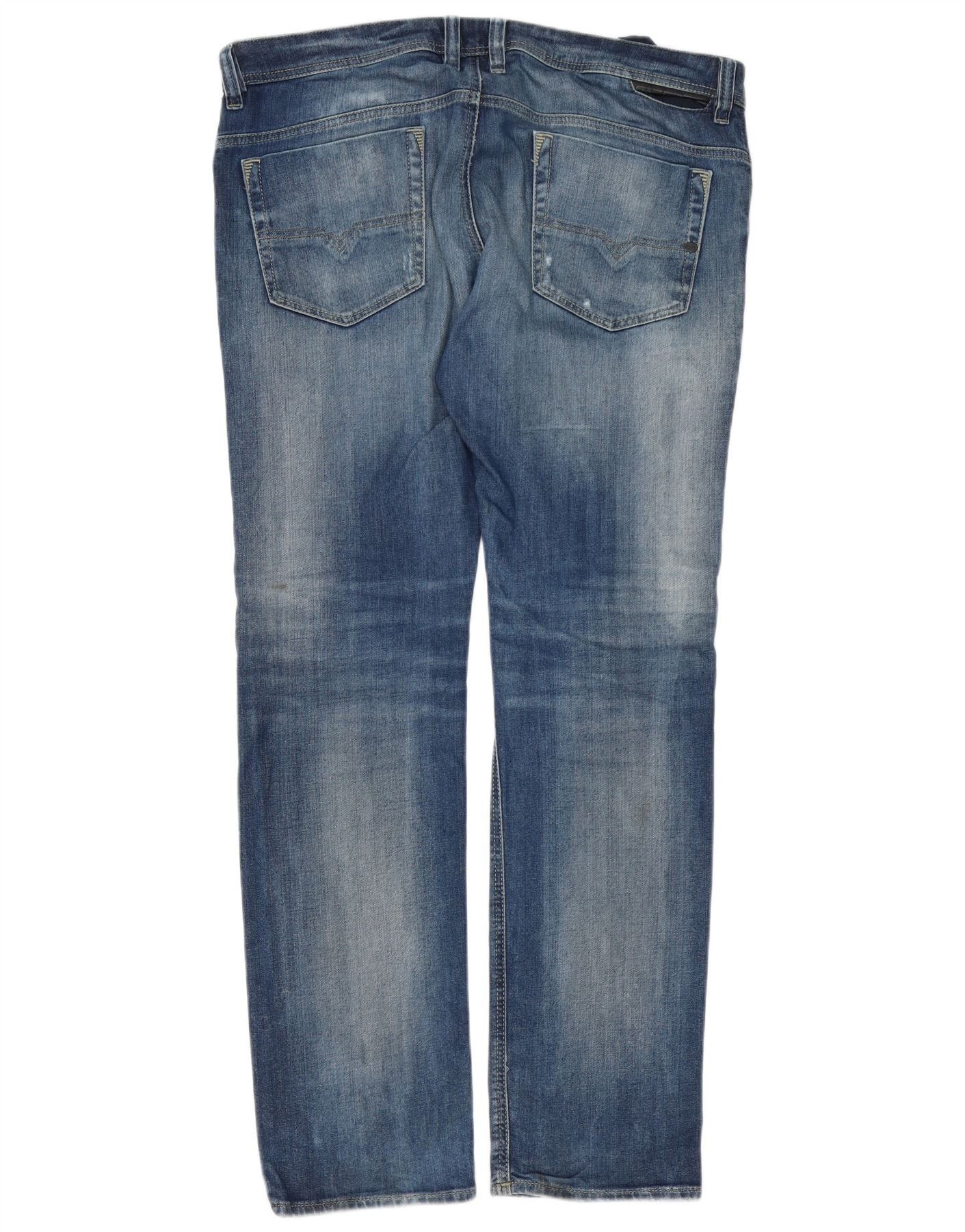 Diesel Mens Safado Regular Slim Straight Jeans W36 L32 Blue Cotton Size US 28 / EU 44 - 2 Thumbnail