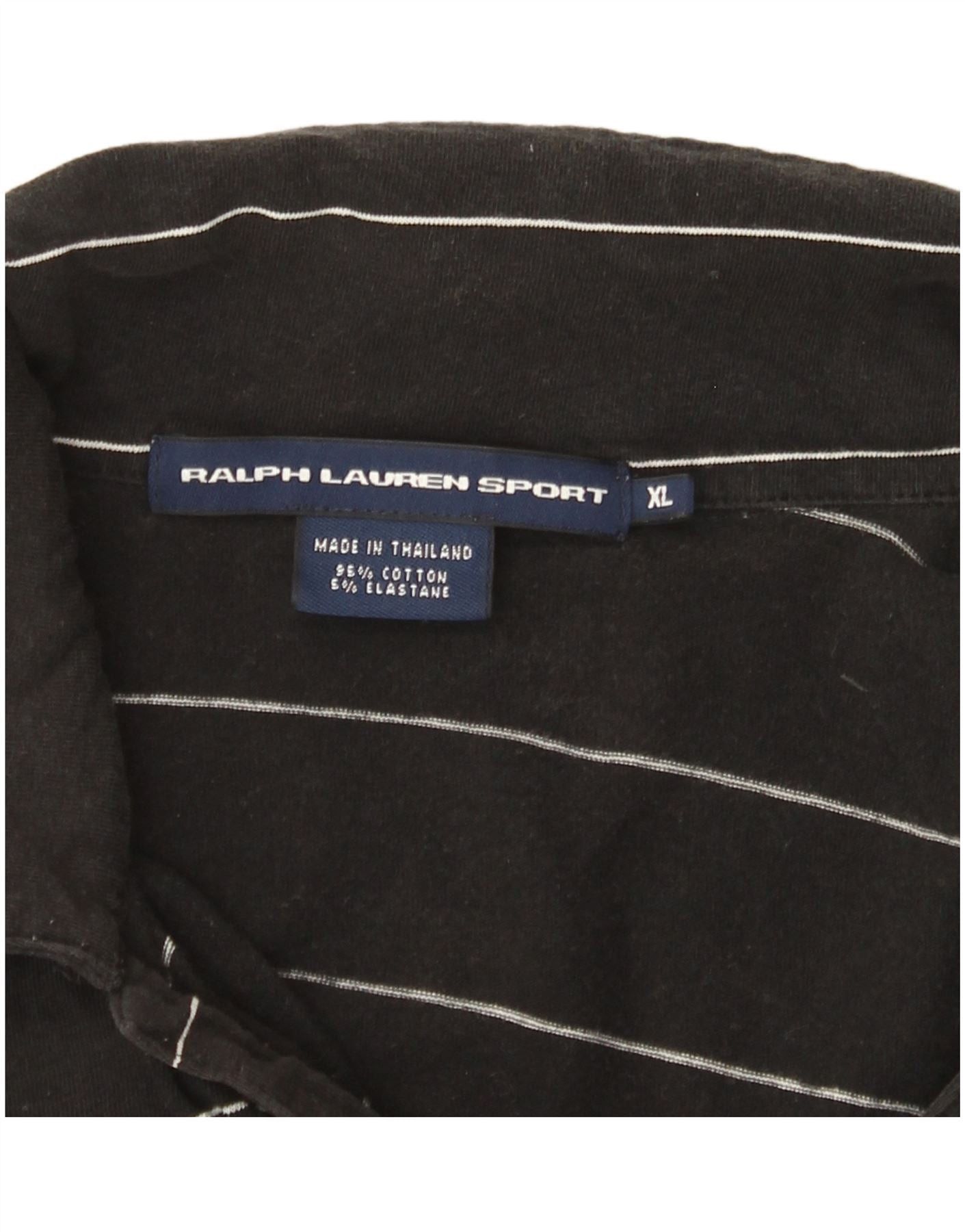 Ralph Lauren Womens Sleeveless Polo Shirt UK 18 XL Black Striped Cotton Size S / US 4 / IT 40 - 4 Thumbnail