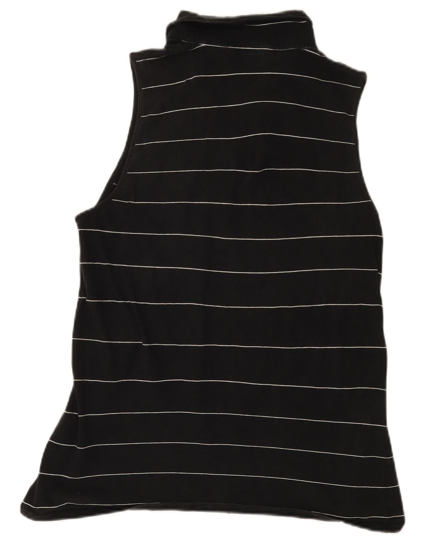 Ralph Lauren Womens Sleeveless Polo Shirt UK 18 XL Black Striped Cotton Size S / US 4 / IT 40 - 2 Thumbnail