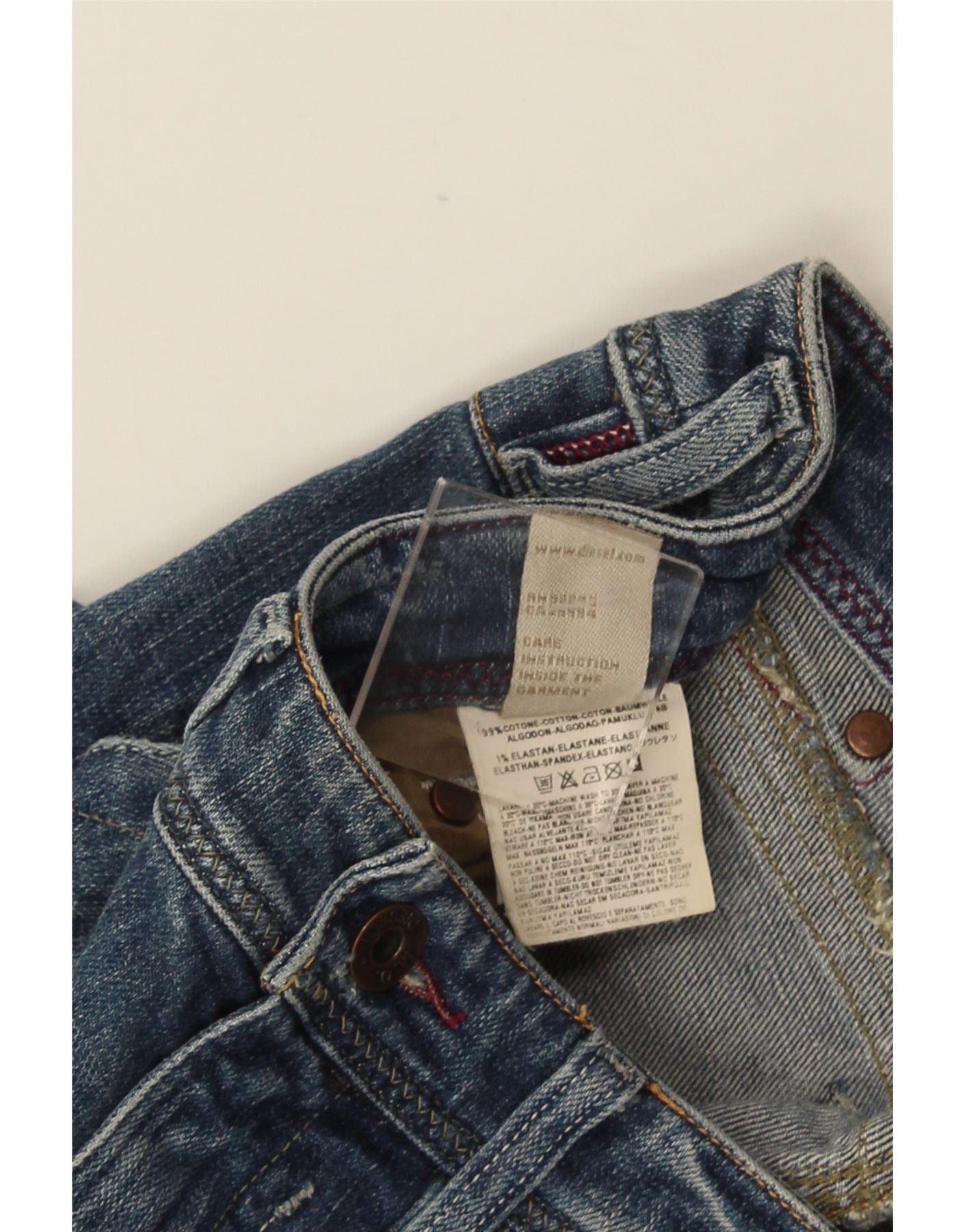Diesel Womens Lowky Distressed Skinny Jeans W25 L34 Blue Cotton Size 42" / US 20 - 3 Thumbnail