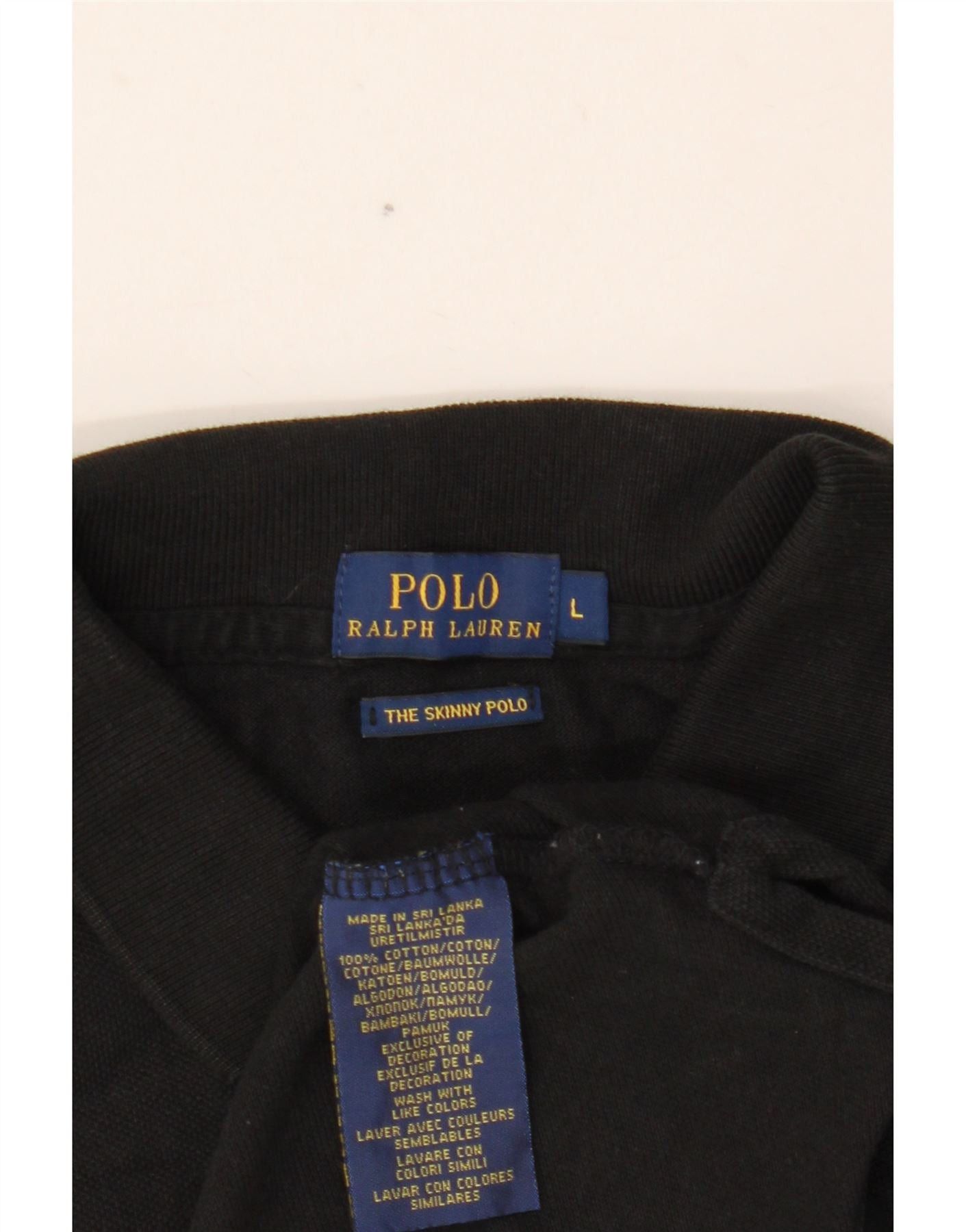 Polo Ralph Lauren Mens The Skinny Polo Polo Shirt Large Black Cotton Size US S / EU 44-46 / 1 - 3 Thumbnail