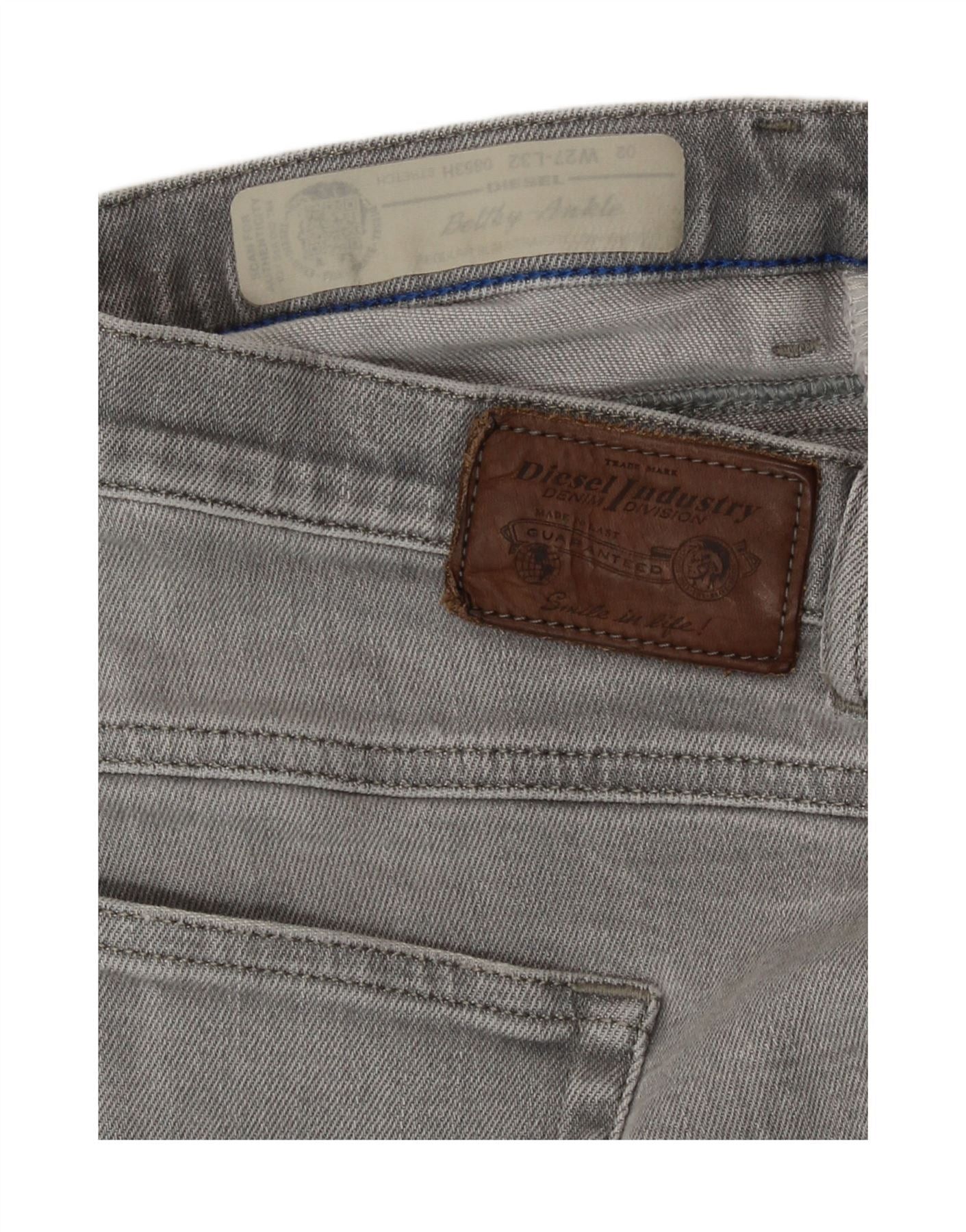 Diesel Womens Belthy Distressed Denim Shorts W27 Small Grey Cotton Size 27" / US 4 / IT 40 - 3 Thumbnail