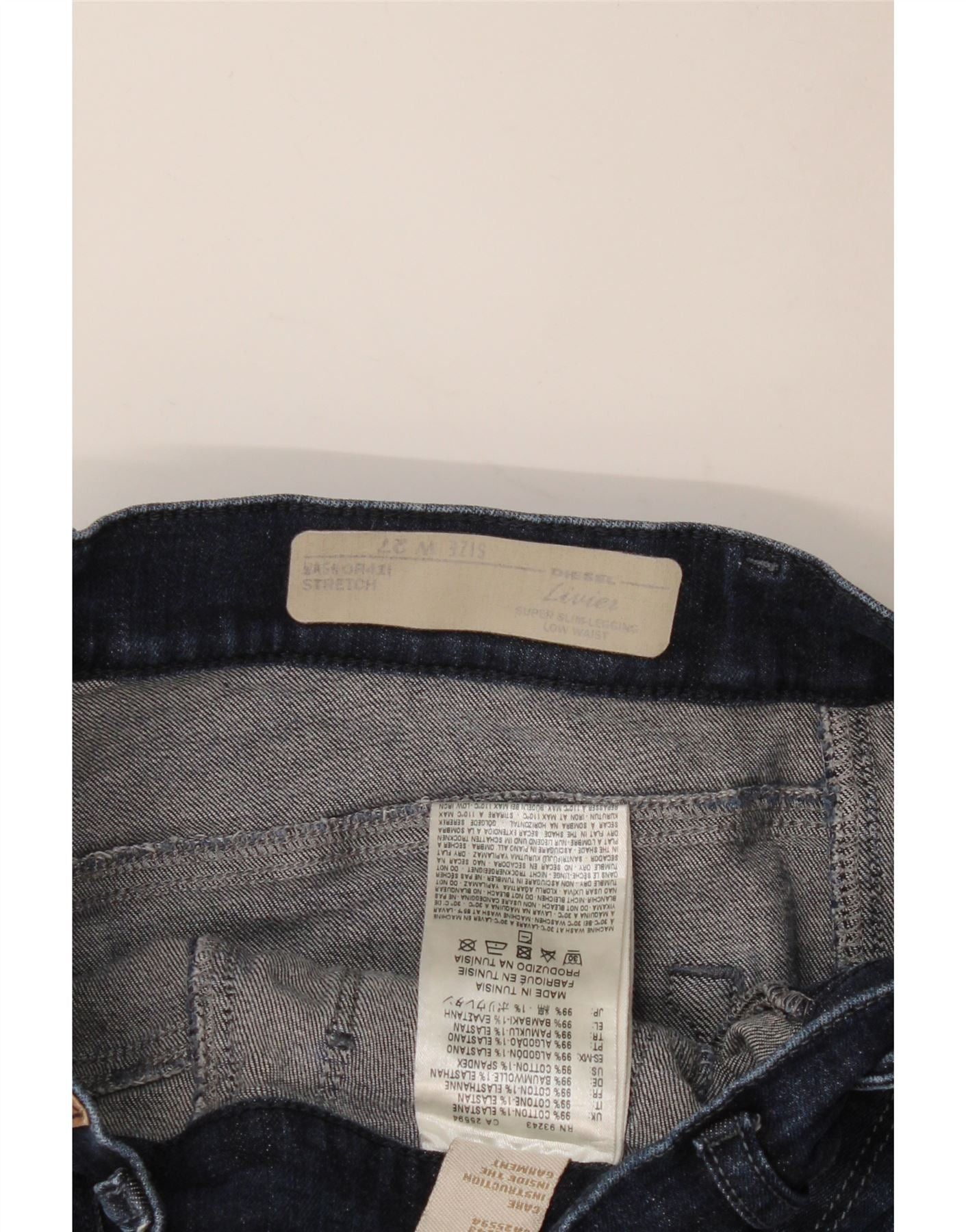 Diesel Womens Livier Low Waist Super Slim Skinny Jeans W27 L29 Blue Size 27" / US 4 / IT 40 - 3 Thumbnail
