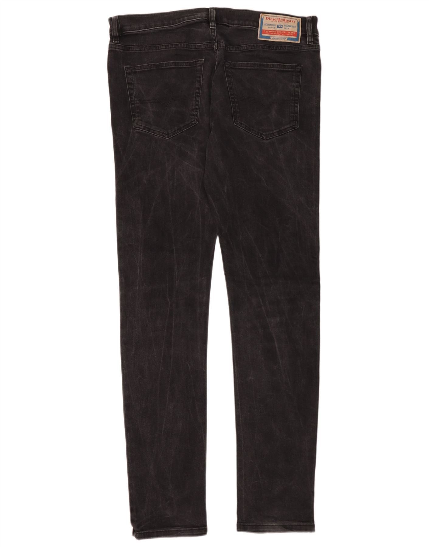 Diesel Mens Skinny Jeans W34 L34 Black Cotton Size US 34 / EU 50 - 2 Thumbnail