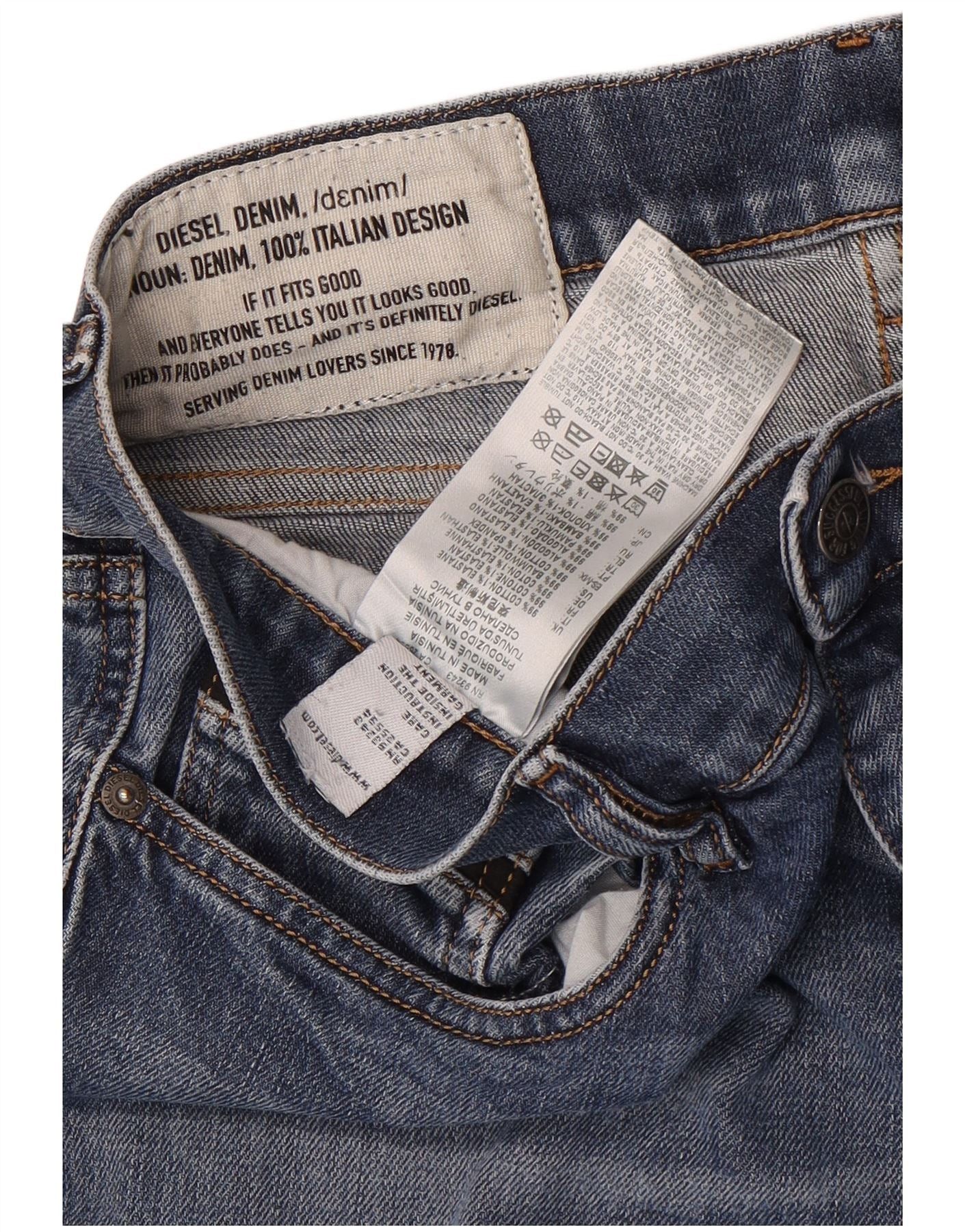 Diesel Mens Skinny Jeans W34 L34 Blue Cotton Size US 34 / EU 50 - 3 Thumbnail