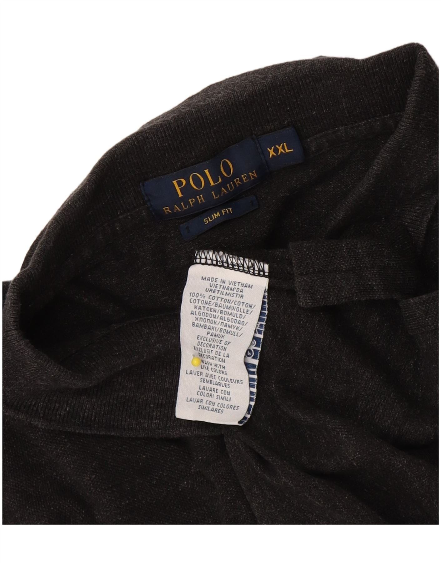 Polo Ralph Lauren Mens Long Sleeve Slim Fit Polo Shirt 2XL Black Cotton Size US XL / EU 56 / 4 - 3 Thumbnail