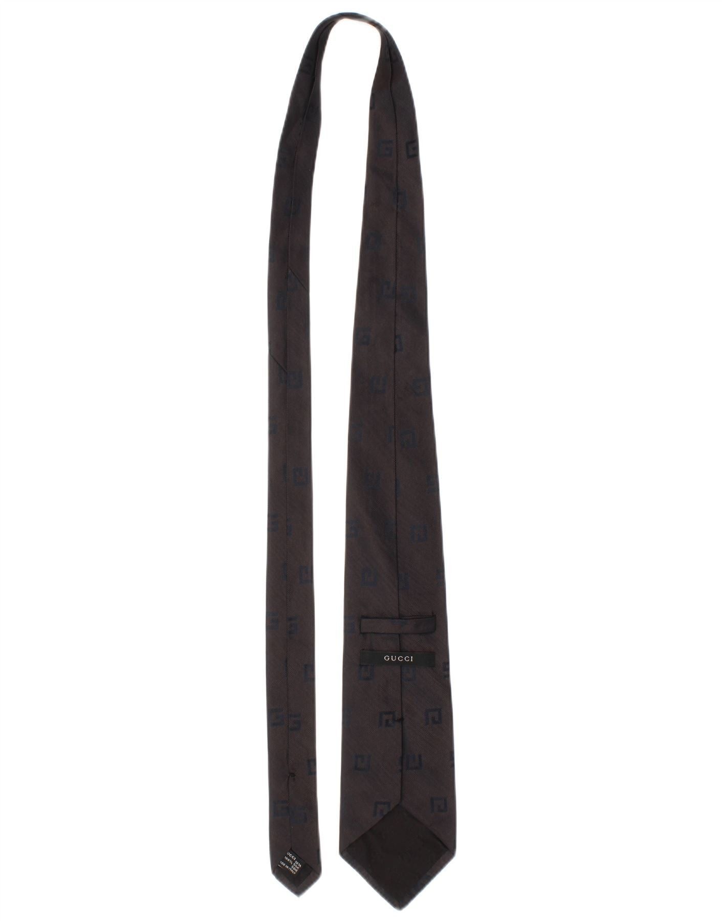 Gucci Mens Tie One Grey Silk Classic Size ONE SIZE - 2 Thumbnail