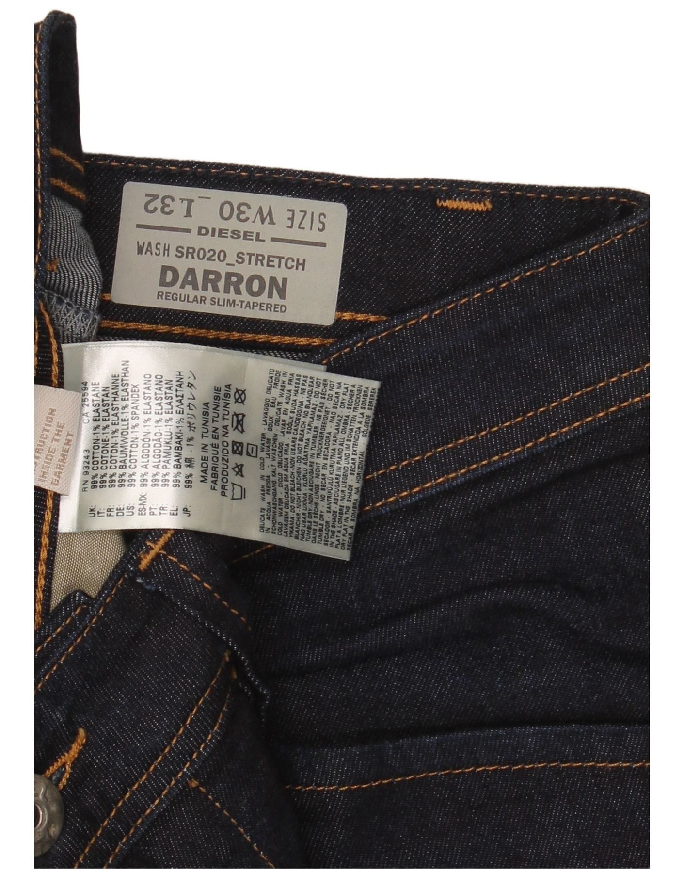 Diesel Womens Darron Regular Slim Tapered Jeans W30 L32 Navy Blue C Size 42" / US 20 - 3 Thumbnail