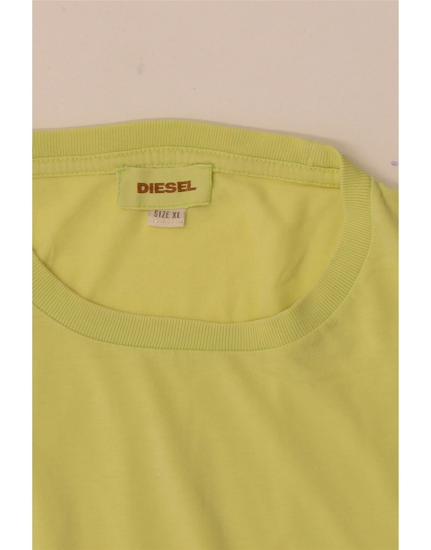 Diesel Mens T-Shirt Top XL Yellow Size US XXL / EU 58 / 5 - 4 Thumbnail