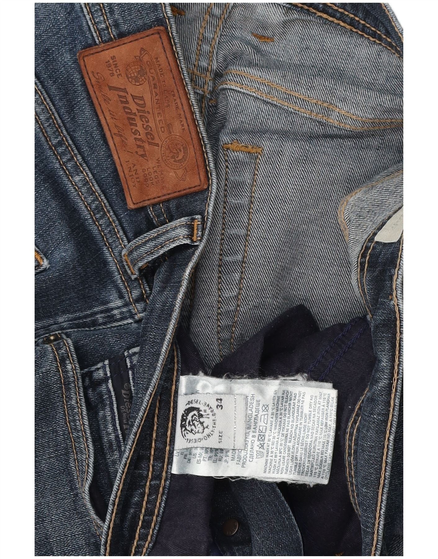 Diesel Mens Skinny Jeans W34 L34 Blue Cotton Size US 34 / EU 50 - 3 Thumbnail