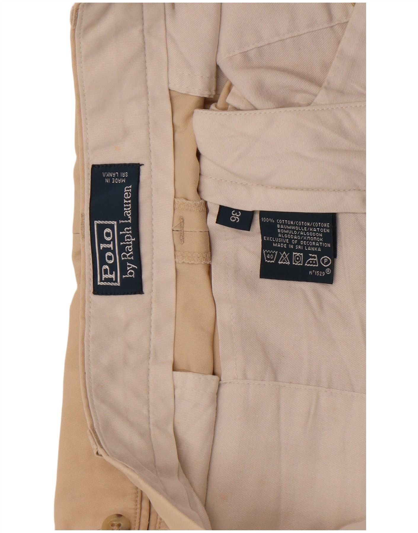 Polo Ralph Lauren Mens Chino Shorts W36 Large Beige Cotton Size US 36 / EU 52 - 5 Thumbnail