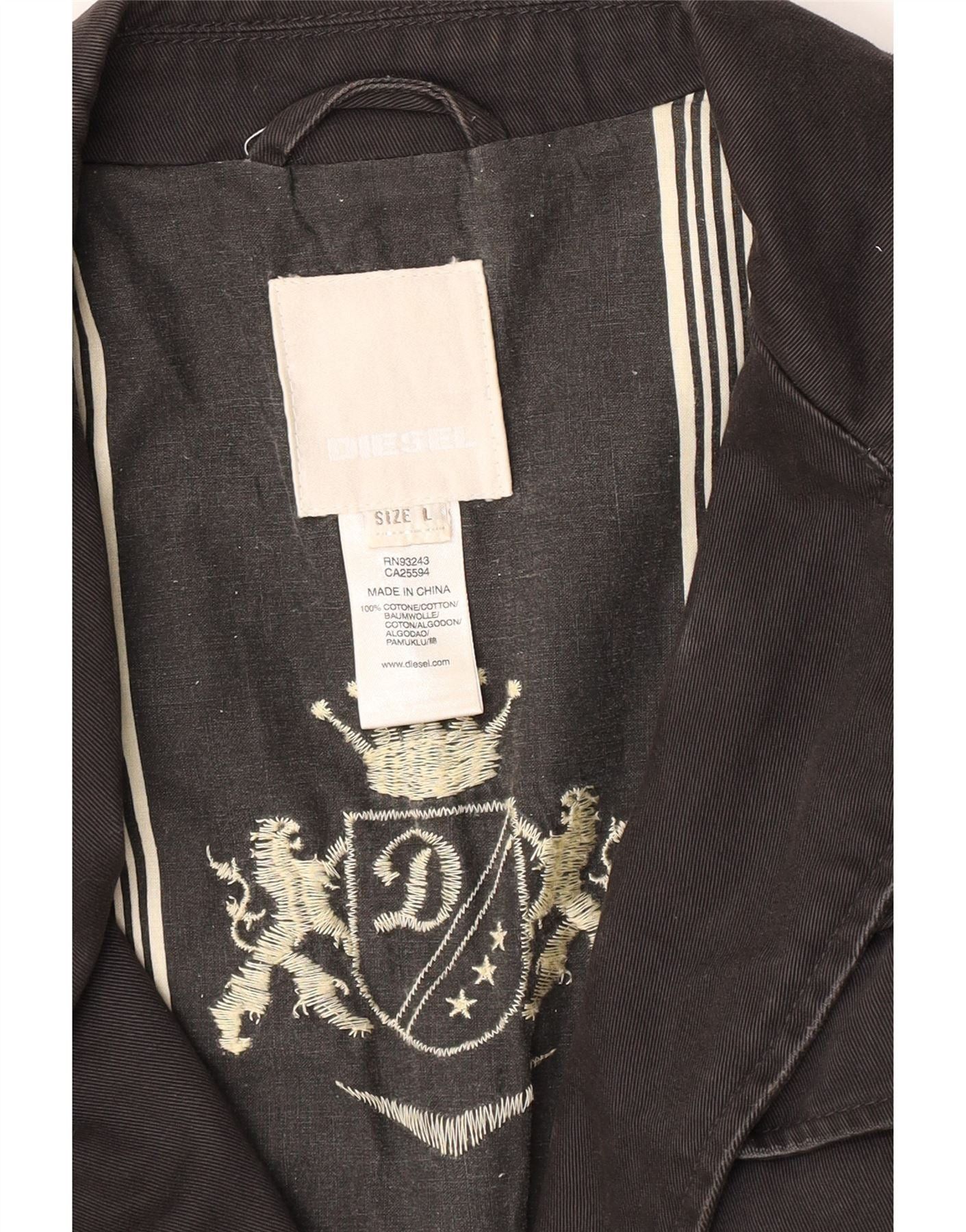 Diesel Mens Military Military Jacket UK 40 Large Black Size US M / EU 48-50 / 2 - 3 Thumbnail