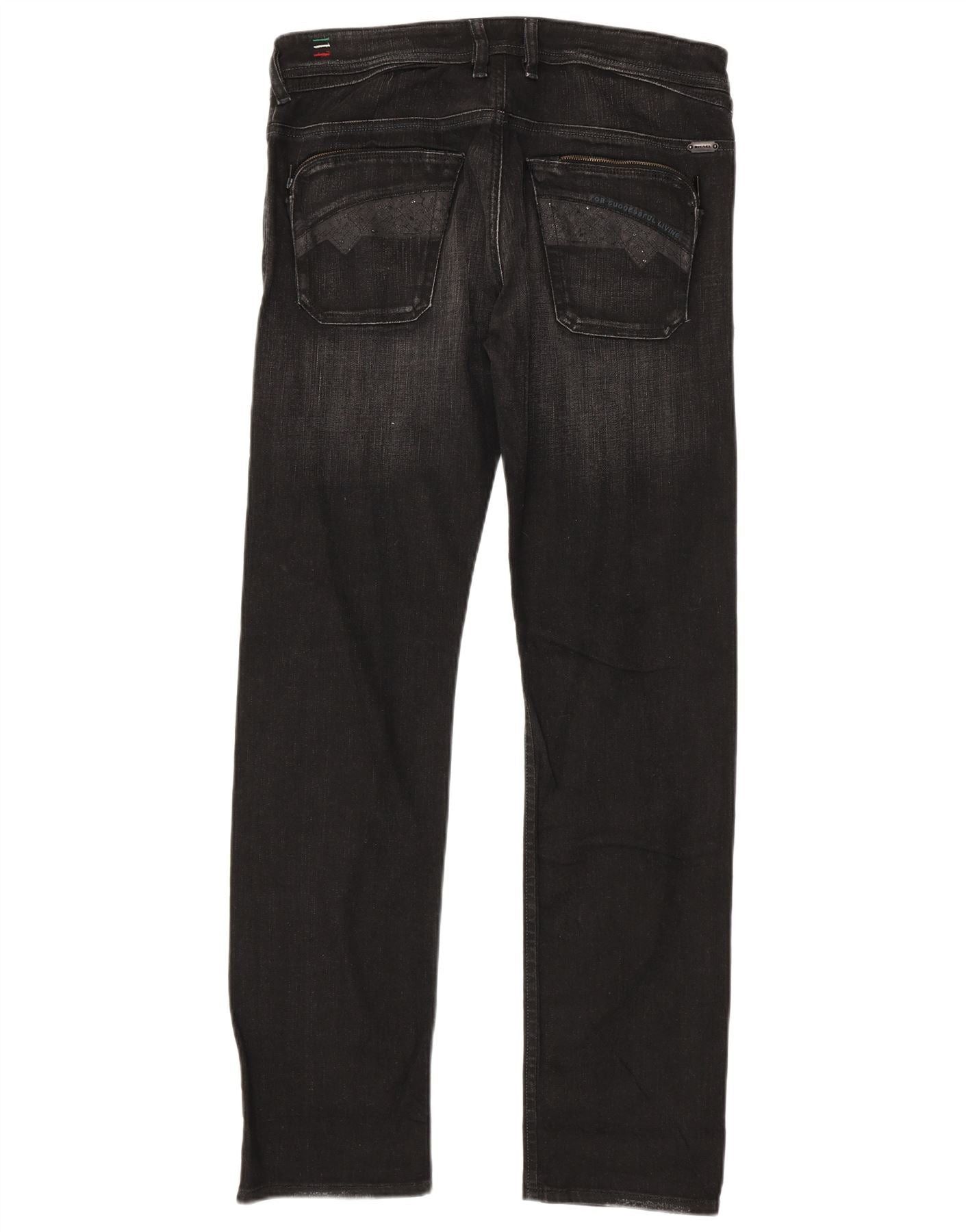 Diesel Mens Poiak Straight Jeans W32 L34 Black Cotton Size US 32 / EU 48 - 2 Thumbnail