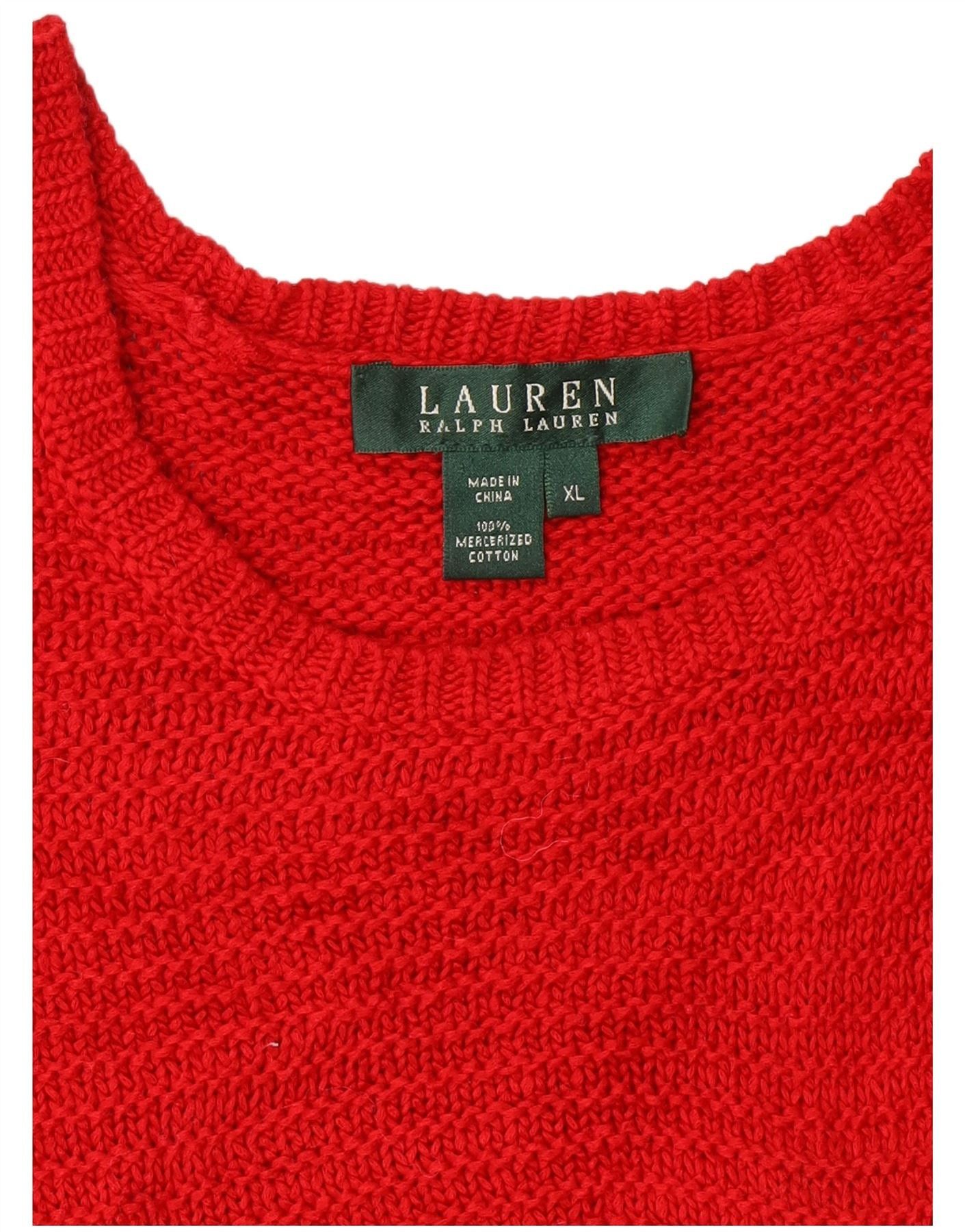 Ralph Lauren Womens Vest Tank Top UK 18 XL Red Cotton Size M / US 6-8 / IT 42-44 - 3 Thumbnail