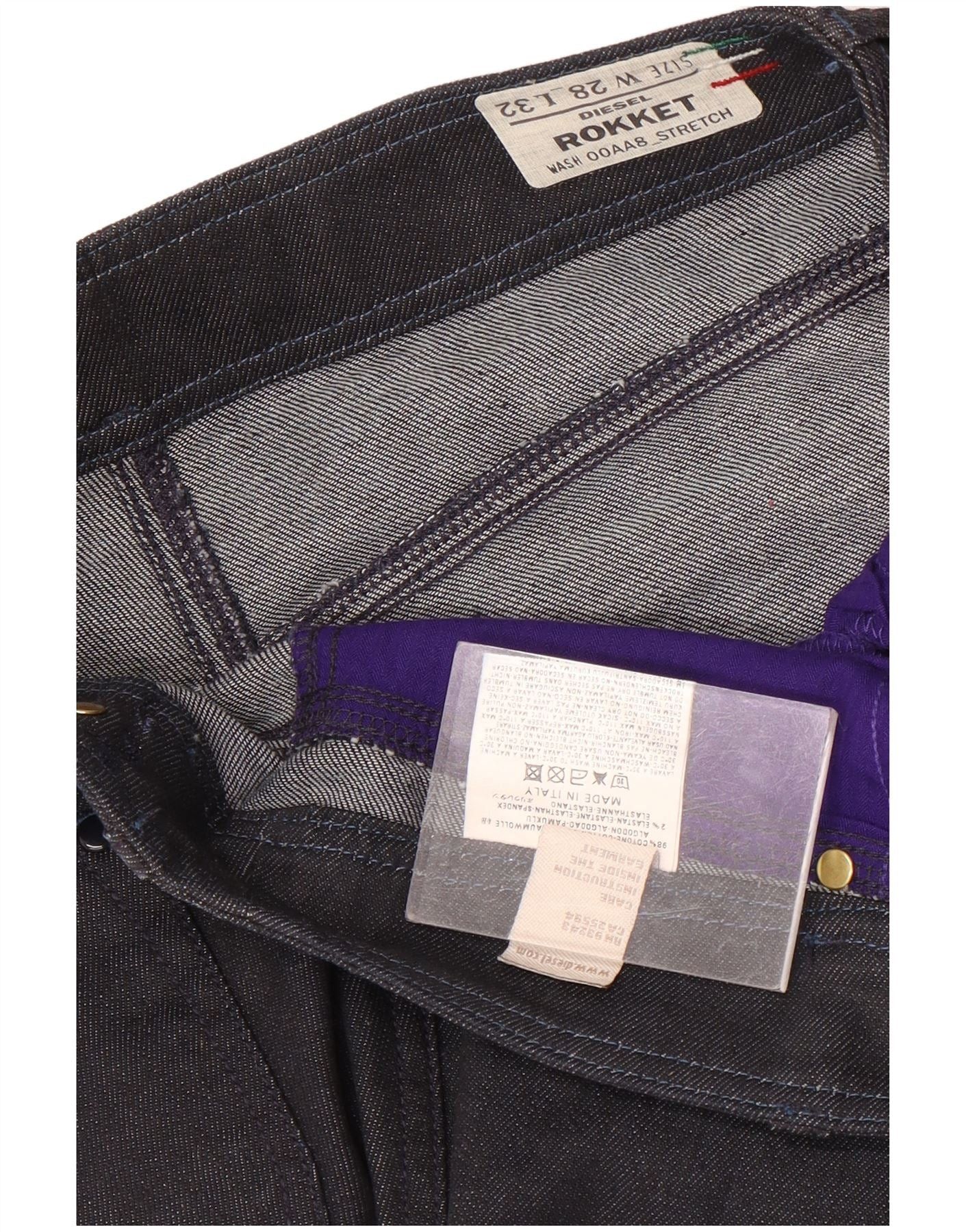 Diesel Womens Rokket Slim Jeans W28 L32 Navy Blue Cotton Size 42" / US 20 - 3 Thumbnail