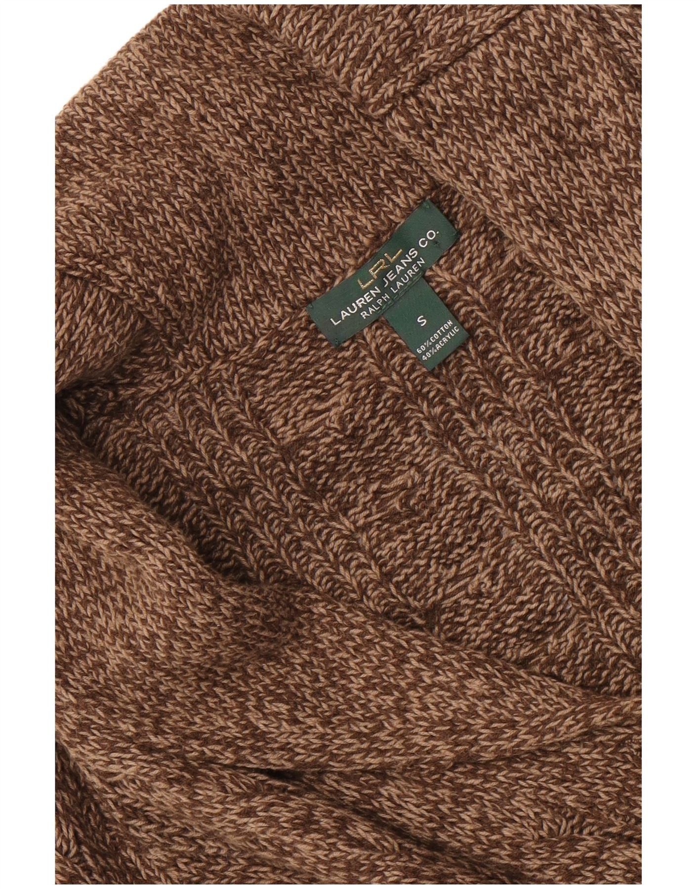 Ralph Lauren Womens Cardigan Sweater UK 10 Small Brown Flecked Cotton Size XS / US 0-2 / IT 36-38 - 3 Thumbnail